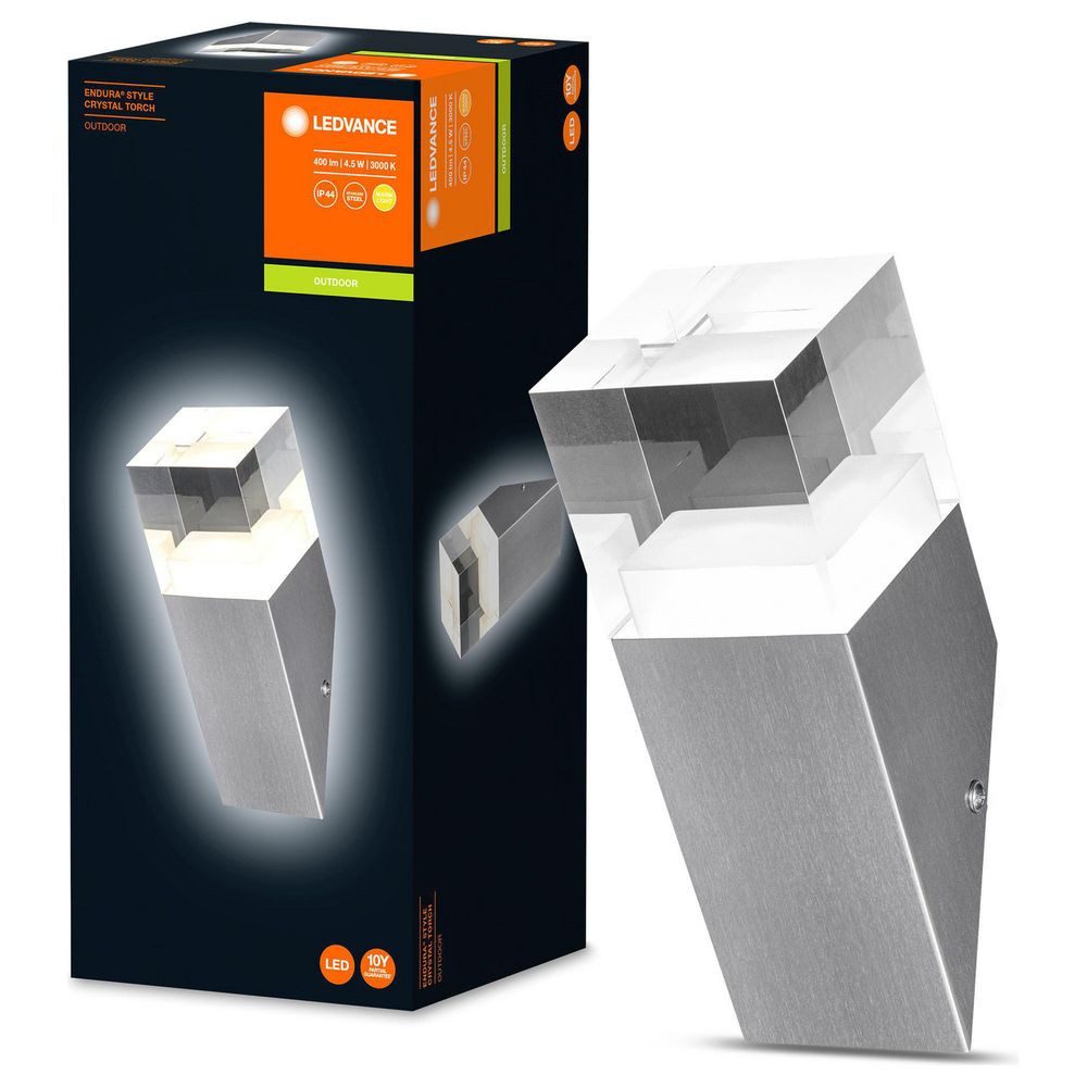 Ledvance Außen-Wandleuchte LED Wandleuchte Endura in Silber 4,5W 400lm IP44 angewinkelt, LED