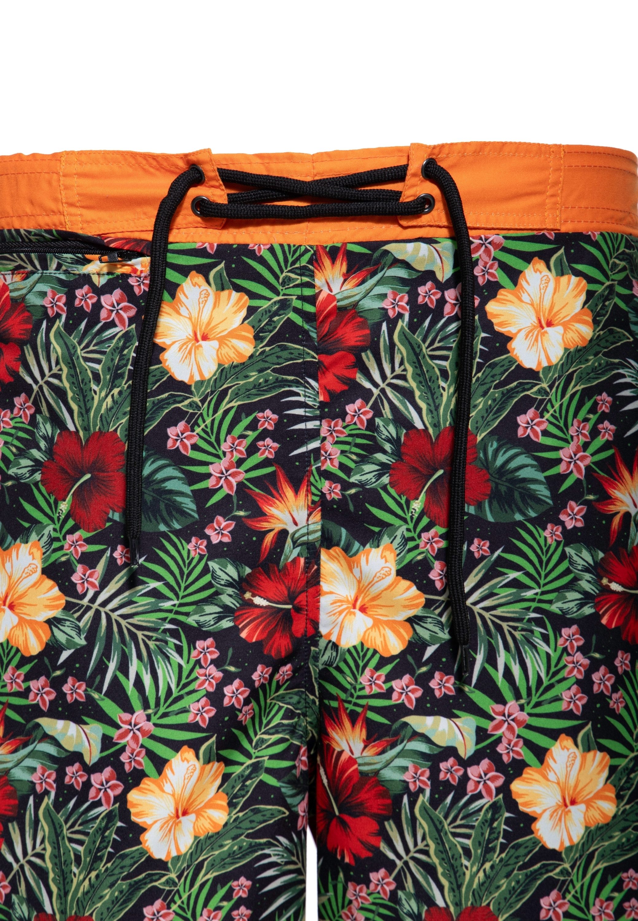 KingKerosin Badeshorts Hibiskus mit floralem Print