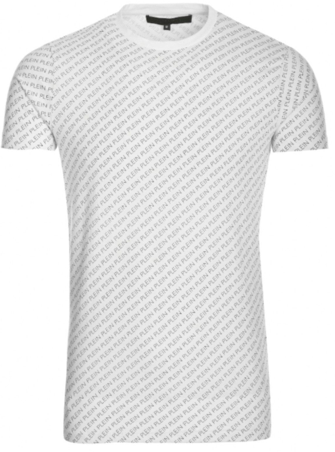 PHILIPP PLEIN T-Shirt Herren Multi Logo Slim fit Skull Tee mit Doppelnadels günstig online kaufen