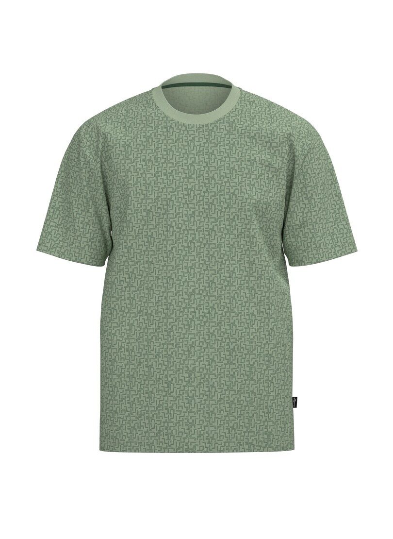Trigema T-Shirt TRIGEMA T Shirt mit Allover Tetris Muster (1-tlg)