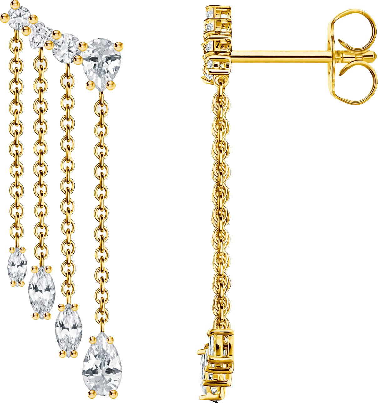 THOMAS SABO Paar Ohrstecker Wasserfall-Ohrringe, mit Zirkonia (synth)