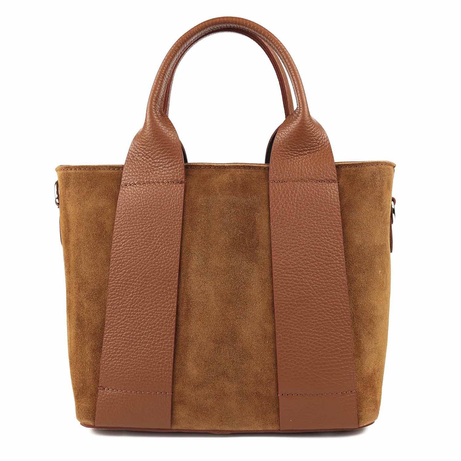 Schultertasche Made in Italy Damen Wildleder Tasche Shopper Handtasche Umhängetasche