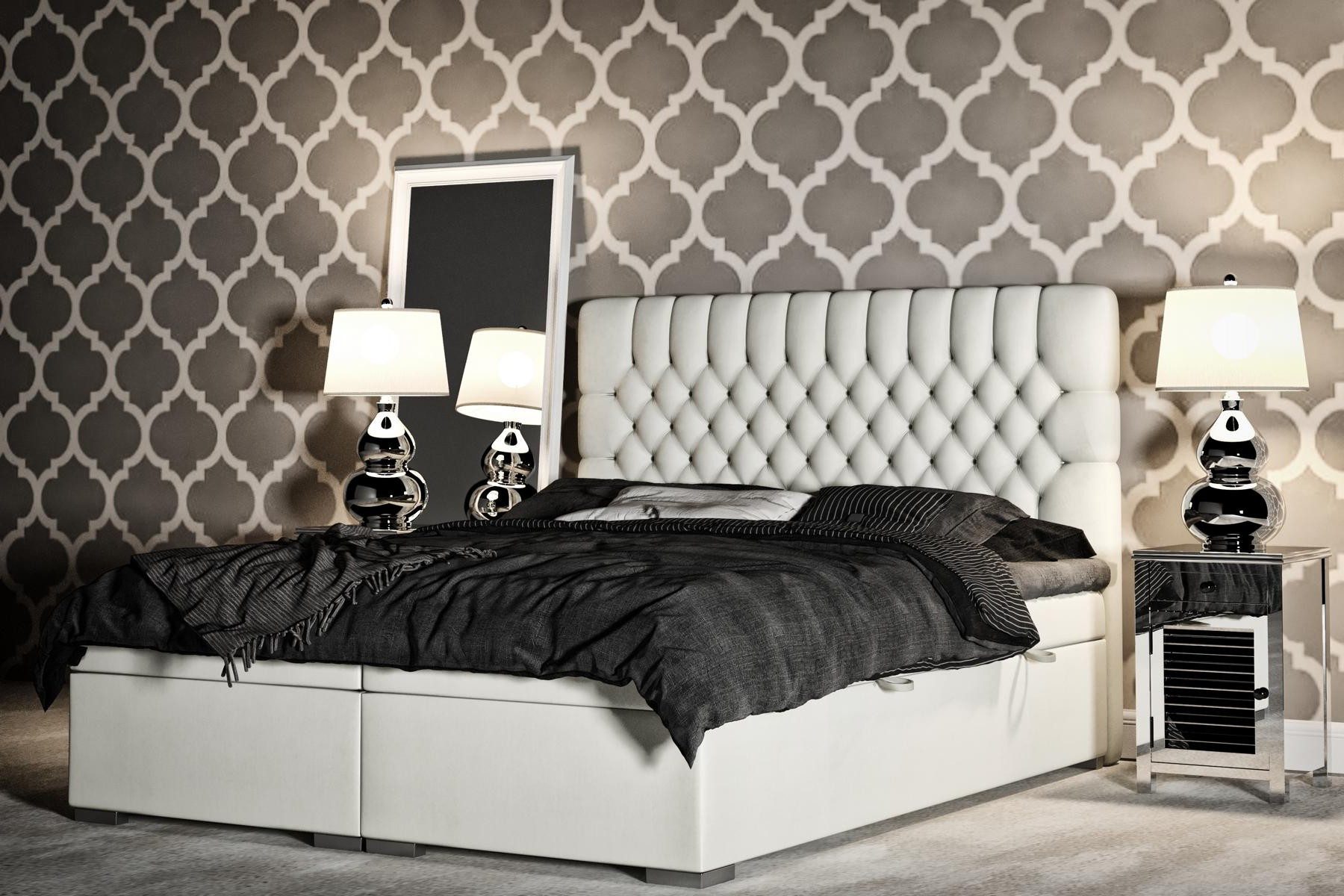 Xlmoebel Boxspringbett Luxus Chesterfield Doppelbett mit Polster und Funktion, Made in Europa