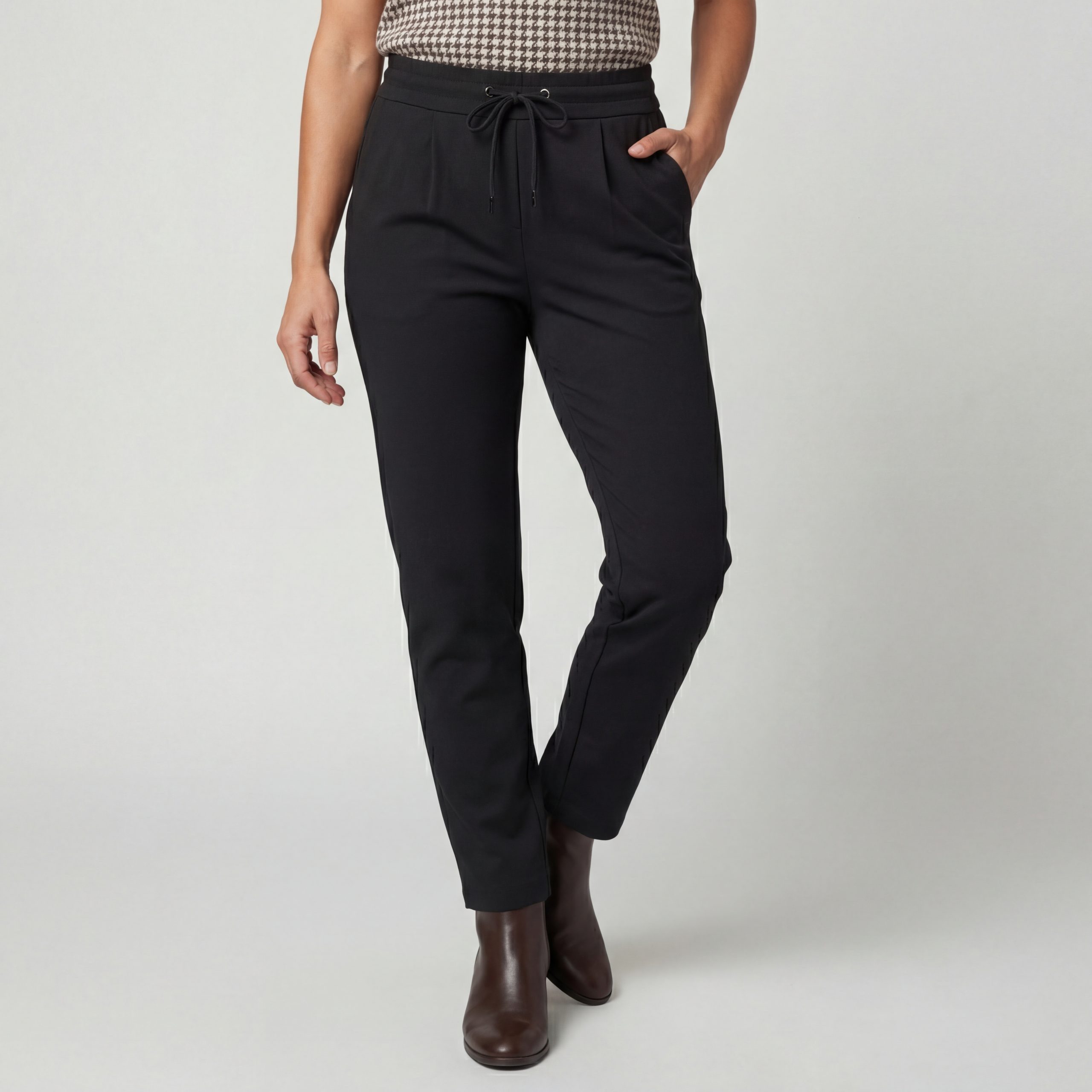 OriginalYou Chinohose Schlupfhose Damen Stretchhose Freizeithose Business Style auch in großen Größen erhältlich, mit Kordelzug