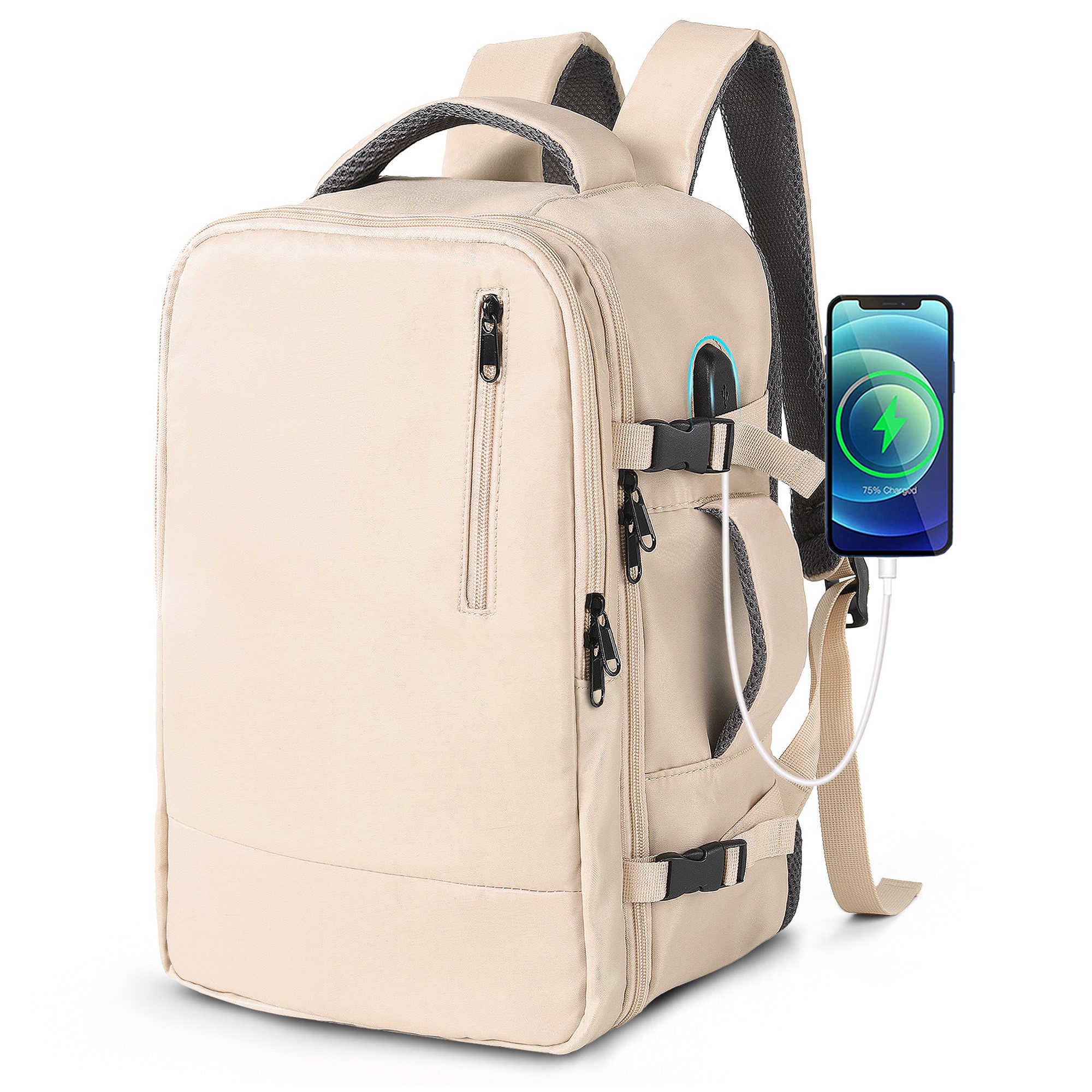 TAN.TOMI Cityrucksack Rucksack Wasserdichter Backpack Schultasche mit Laptopfach, Handgepäck Rucksack Für Flugzeug Unter Sitzplatz Tasche