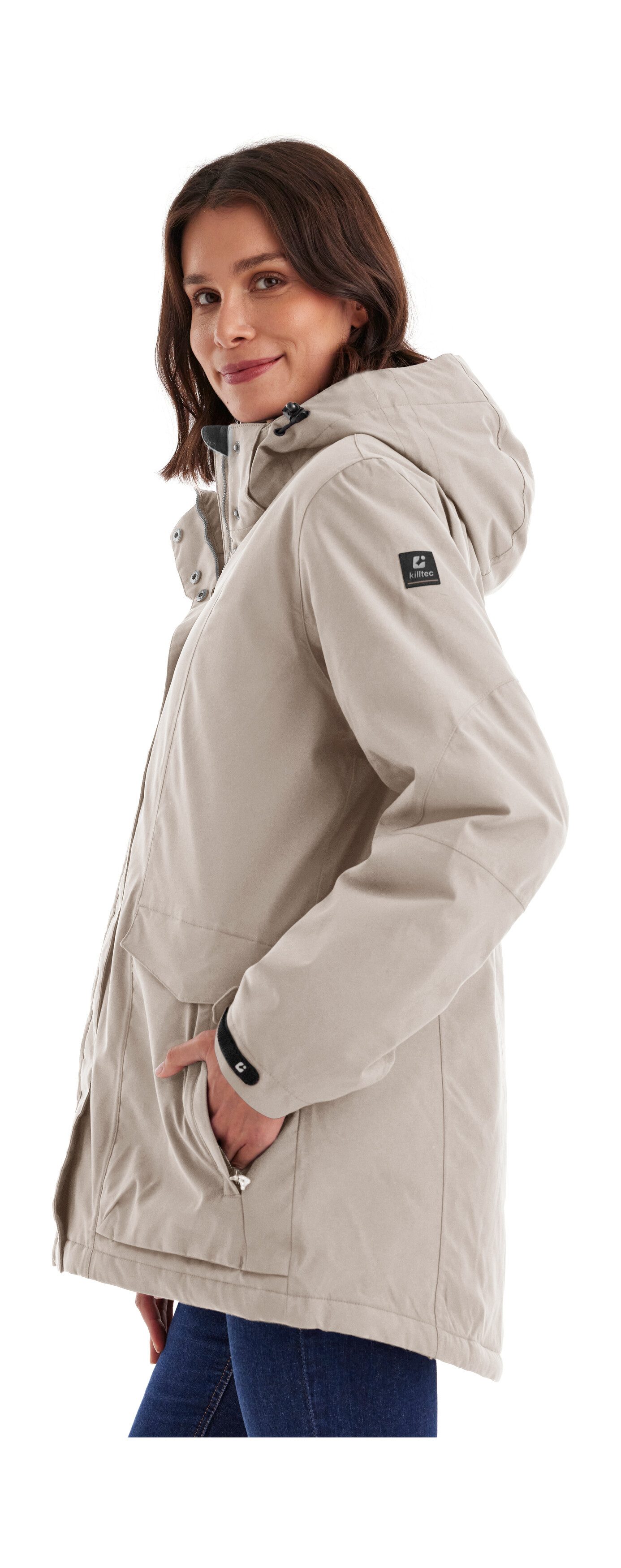 Killtec Funktionsjacke Damen Jacke Wasserdichte, atmungsaktive Damenjacke mit abnehmbarer Kapuze