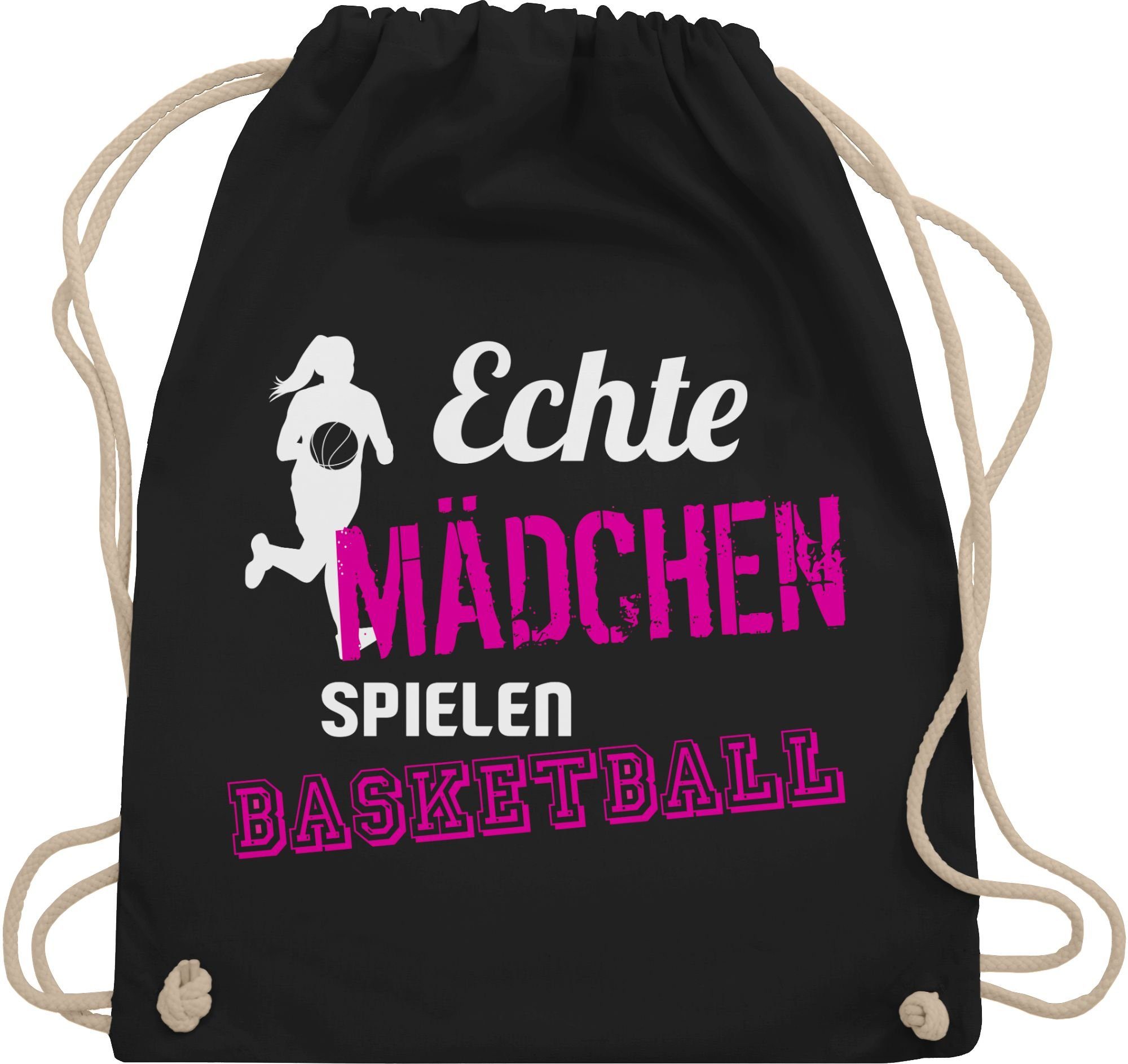 Shirtracer Turnbeutel Echte Mädchen spielen Basketball, Basketball Trikot Ersatz