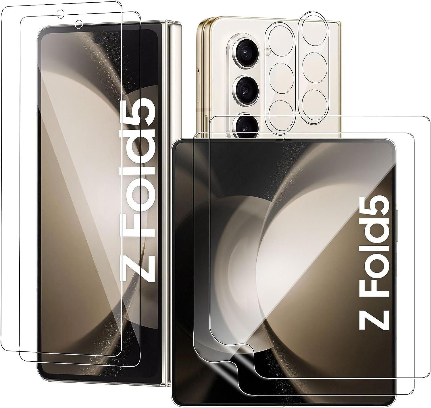 MSM Displayschutzglas 6in1 Schutzglas (Display + Kamera) für Samsung Galaxy Z Fold 5 5G