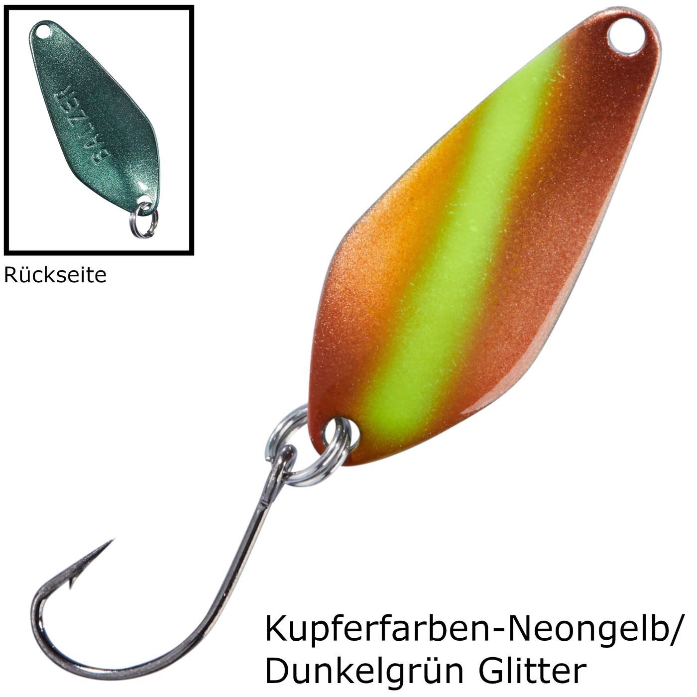 Kupferfarben-Neongelb/Dunkelgrün Glitter