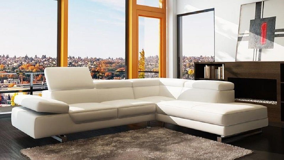 L Sofa Weiß Form Polster Neu Couch Ecksofa Ledersofa Wohnlandschaft JVmoebel Ecksofa, Sitz