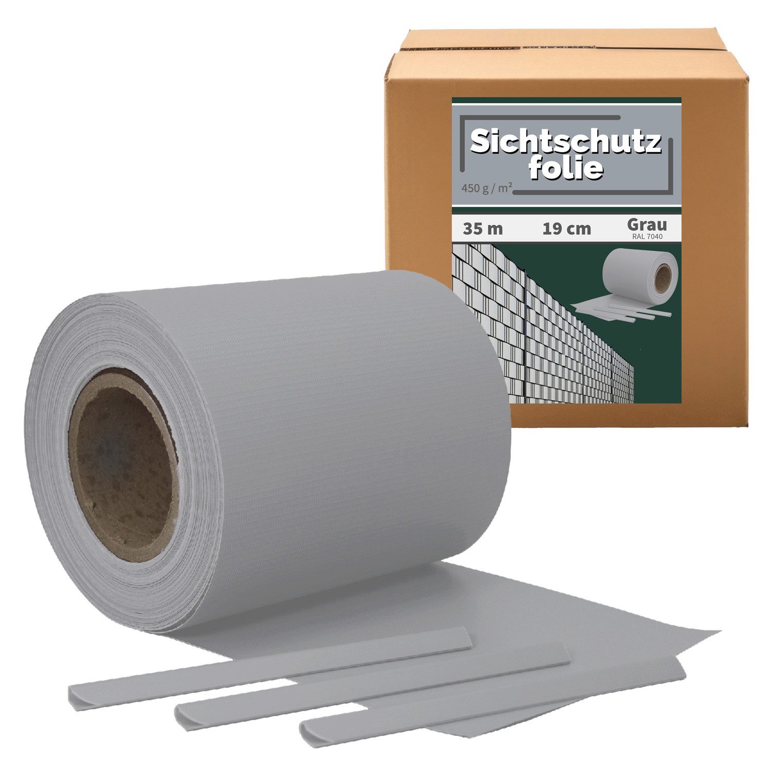 Kingpower Sichtschutzstreifen Sichtschutz PVC Sichtschutzstreifen für Doppelstabmatten Zaun Grau 35m