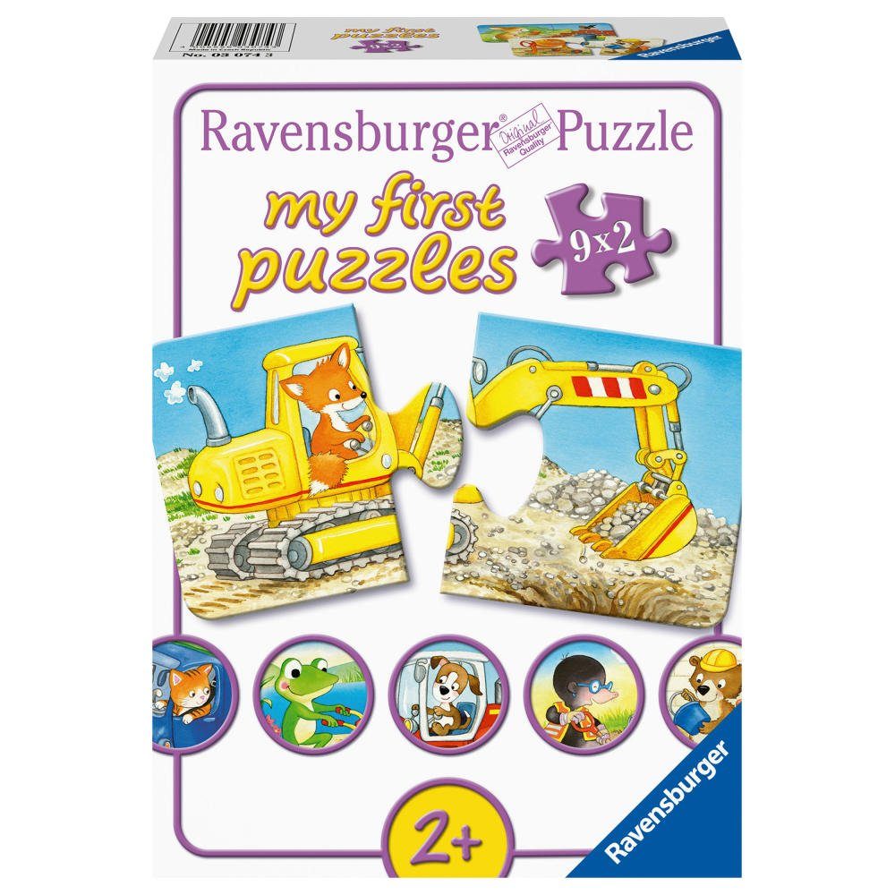 Baustelle, Puzzle Tierische Puzzleteile Ravensburger