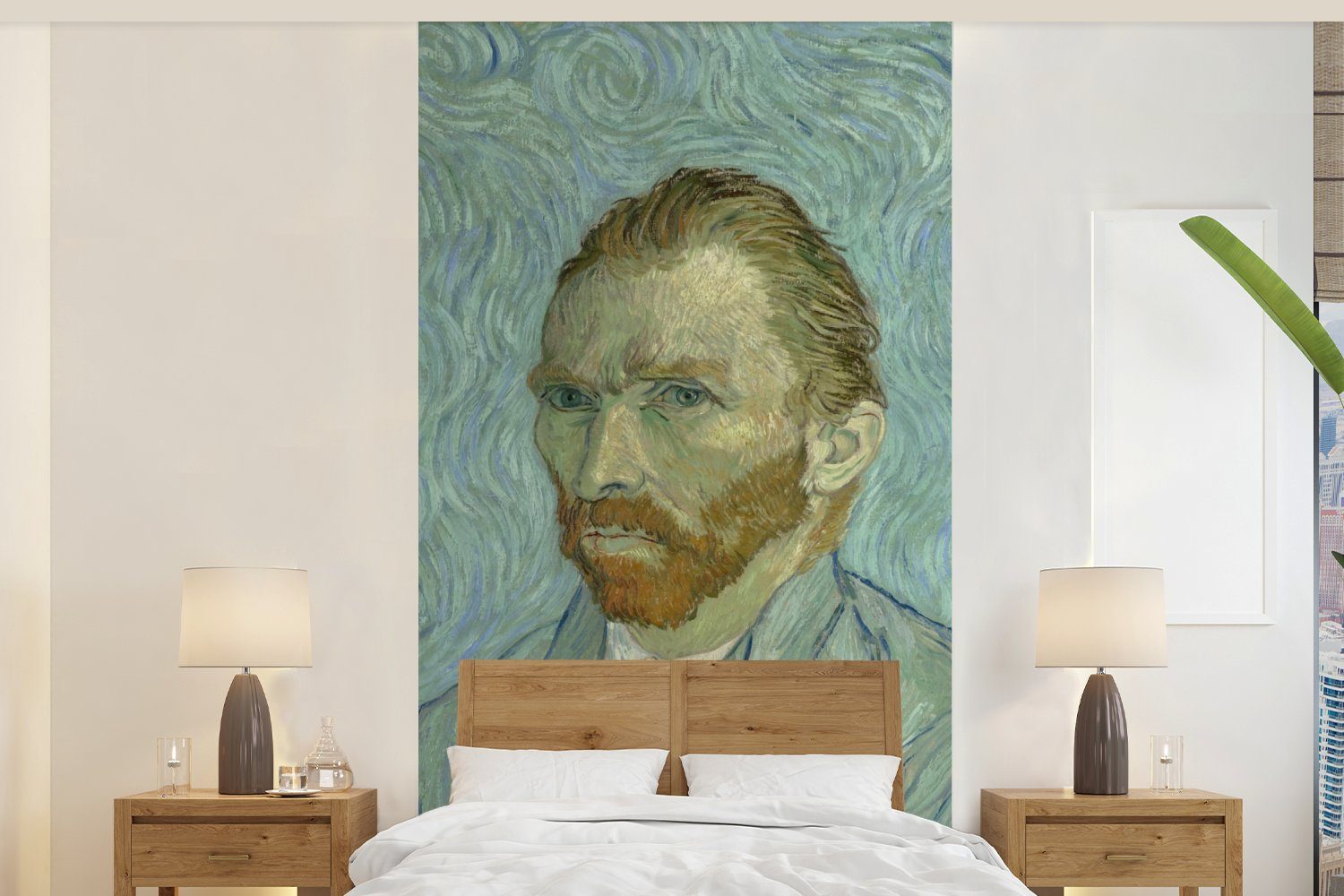 Küche, Schlafzimmer Vincent bedruckt, MuchoWow Matt, Fototapete Gogh, für Fototapete (2 Selbstporträt van - Vliestapete Wohnzimmer St),