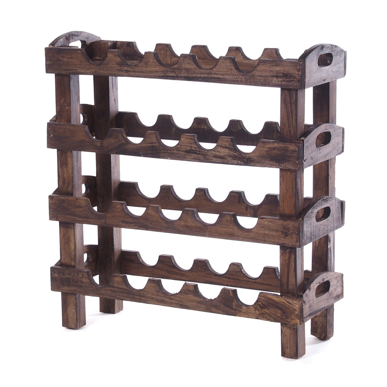DESIGN DELIGHTS Weinregal WEINREGAL "RUSTIC", 66x61x24cm(HxBxT), Altholz massiv, Flaschenhalte
