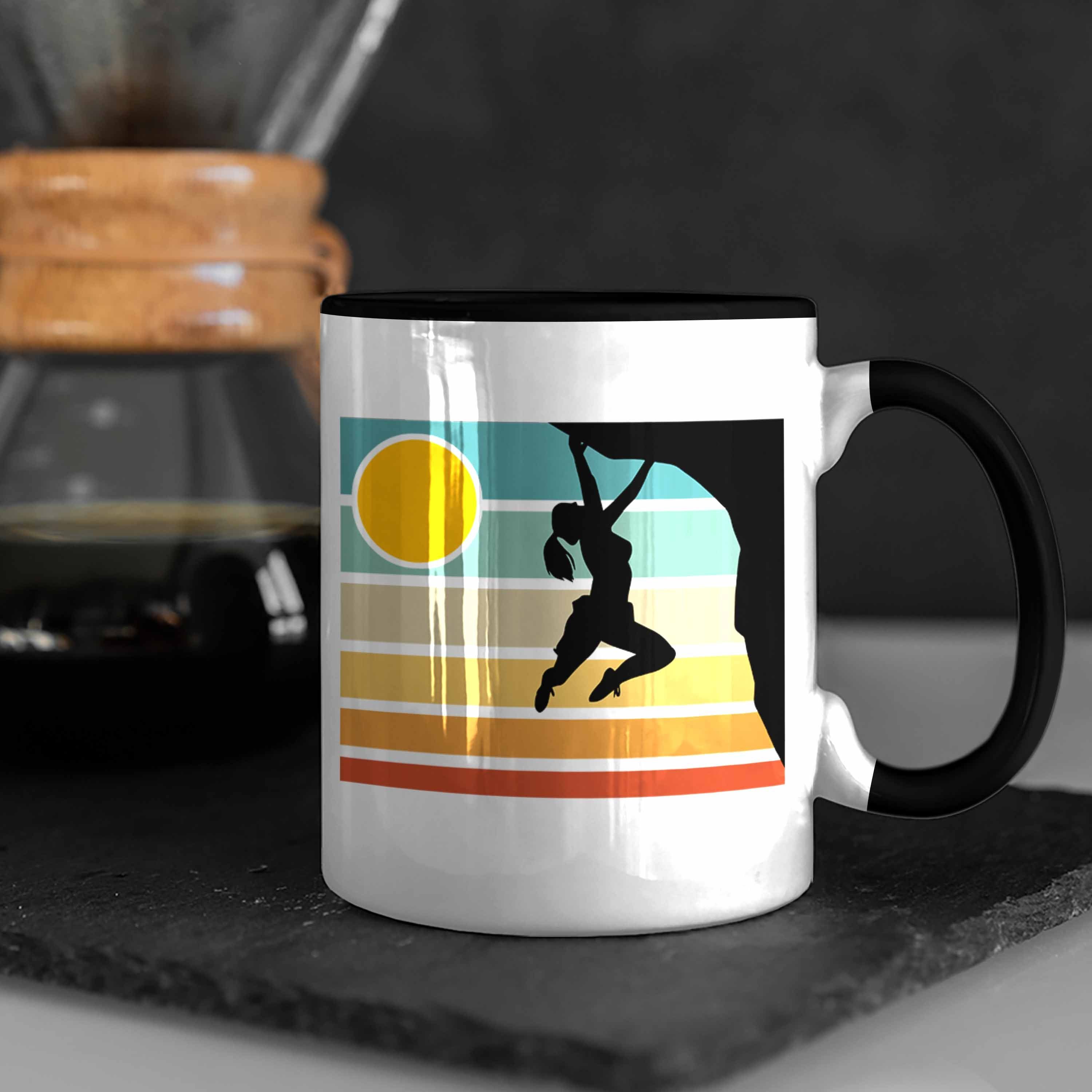 als für Trendation Schwarz Kletter-Tasse Vintage Tasse Geschenk Bouldersport-Fans