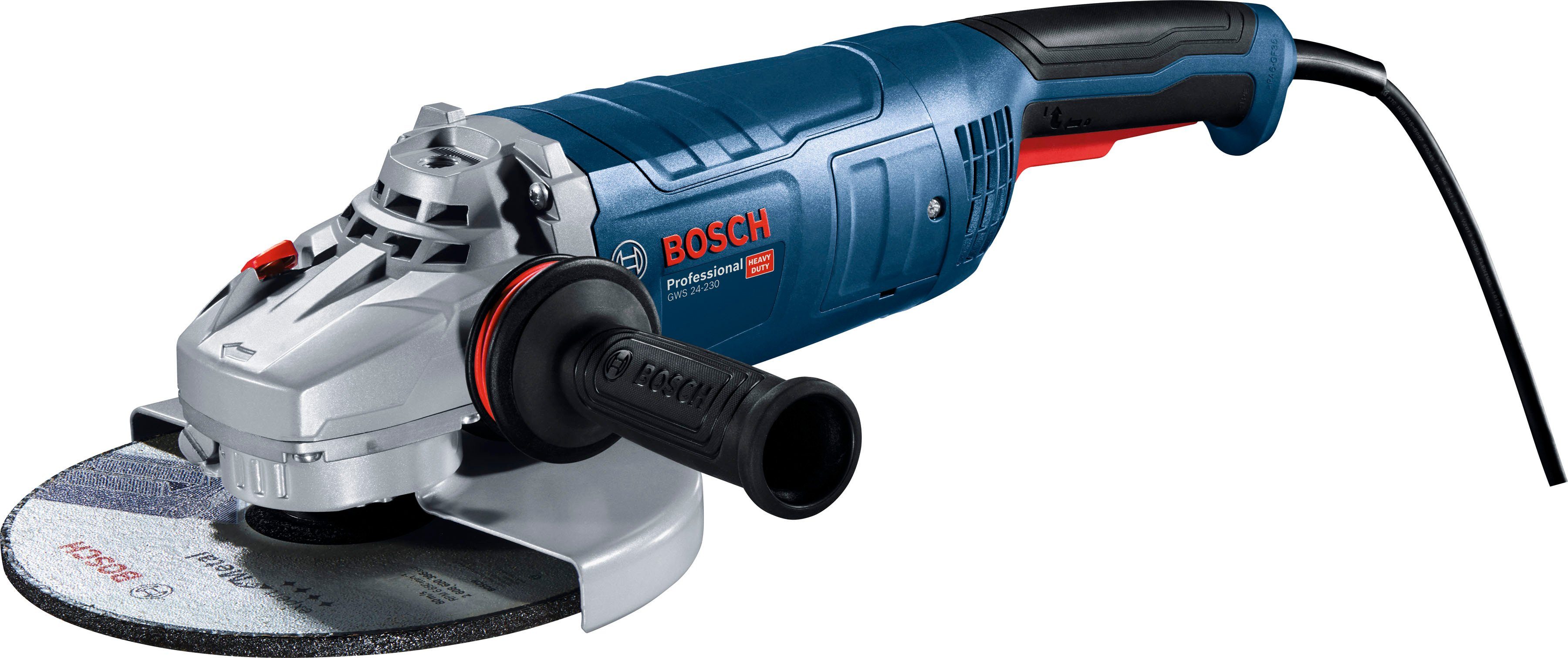 Bosch Professional Winkelschleifer GWS 24-230 Trennen und mit U/min, 6500 max. kraftvollem Schleifen Anspruchsvolles P