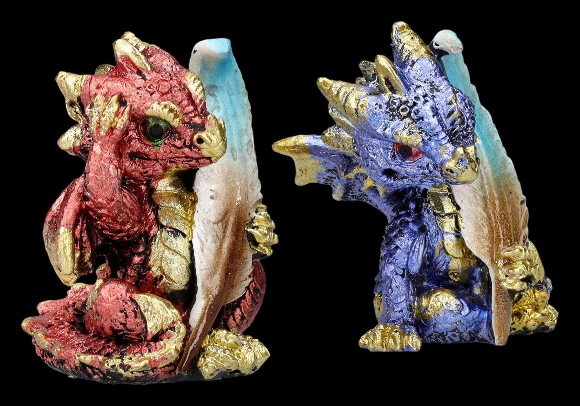 Figuren Shop GmbH Dekofigur Drachen Figuren Set mit Schreibfedern - Fantasy günstig online kaufen