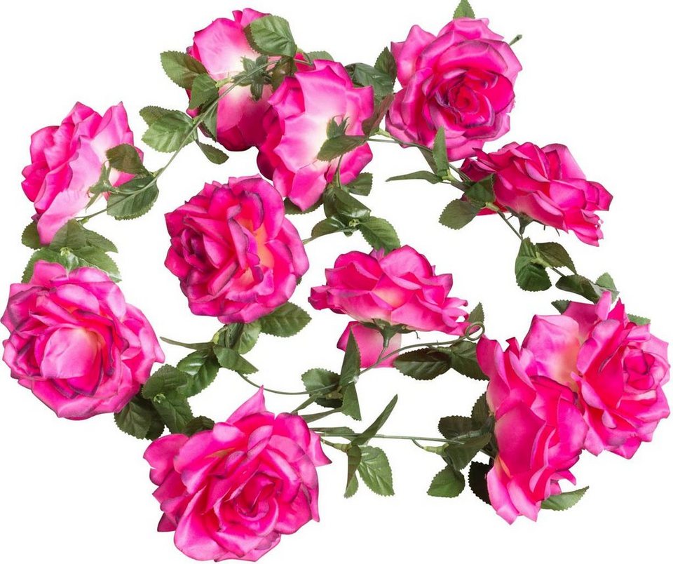 Kunstblume Rosengirlande Rose, Botanic-Haus, Höhe 180 cm
