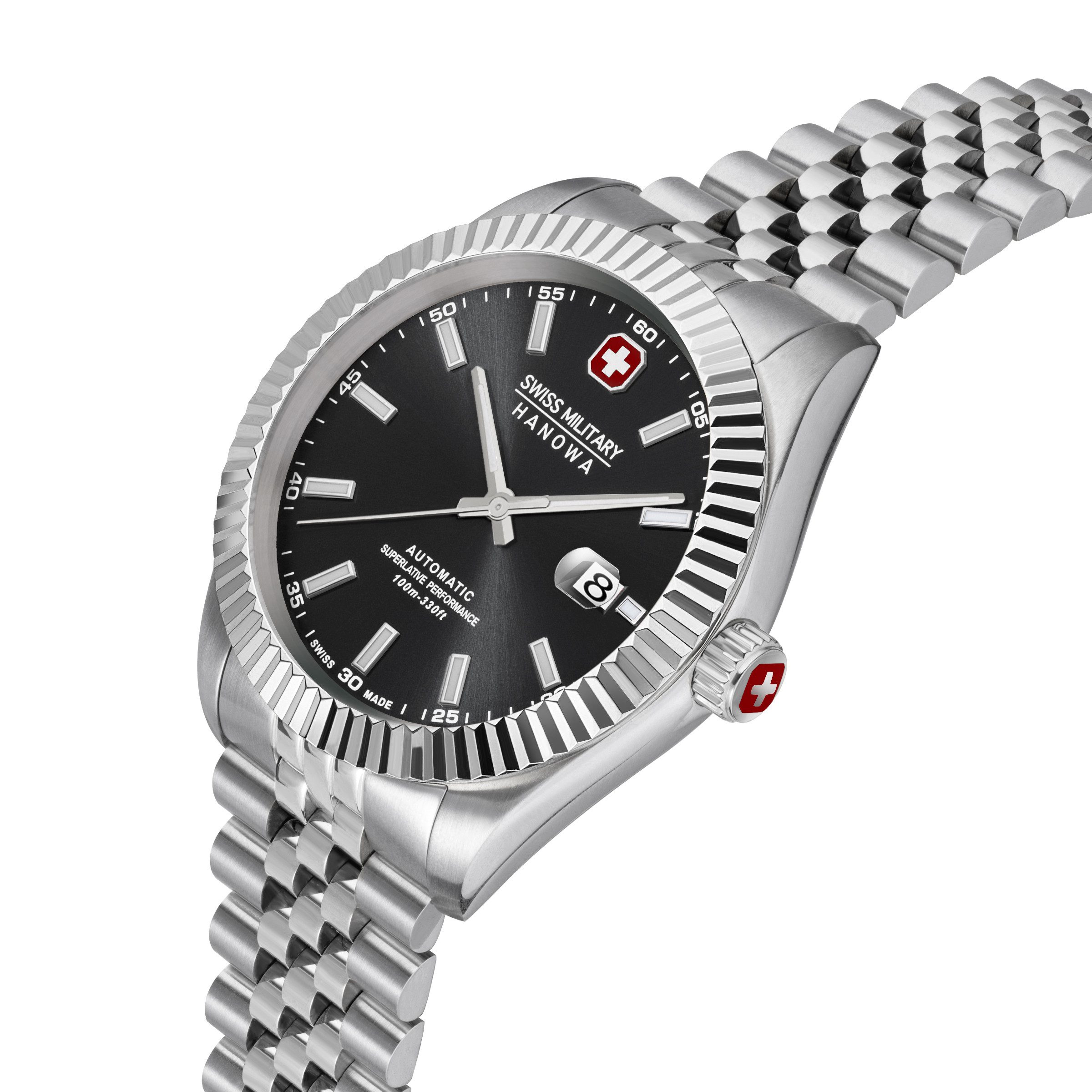 Swiss Military Hanowa Automatikuhr Diligenter SMWGL0002101, Armbanduhr, Herrenuhr, Swiss Made, Mechanische Uhr, Edelstahlarmband