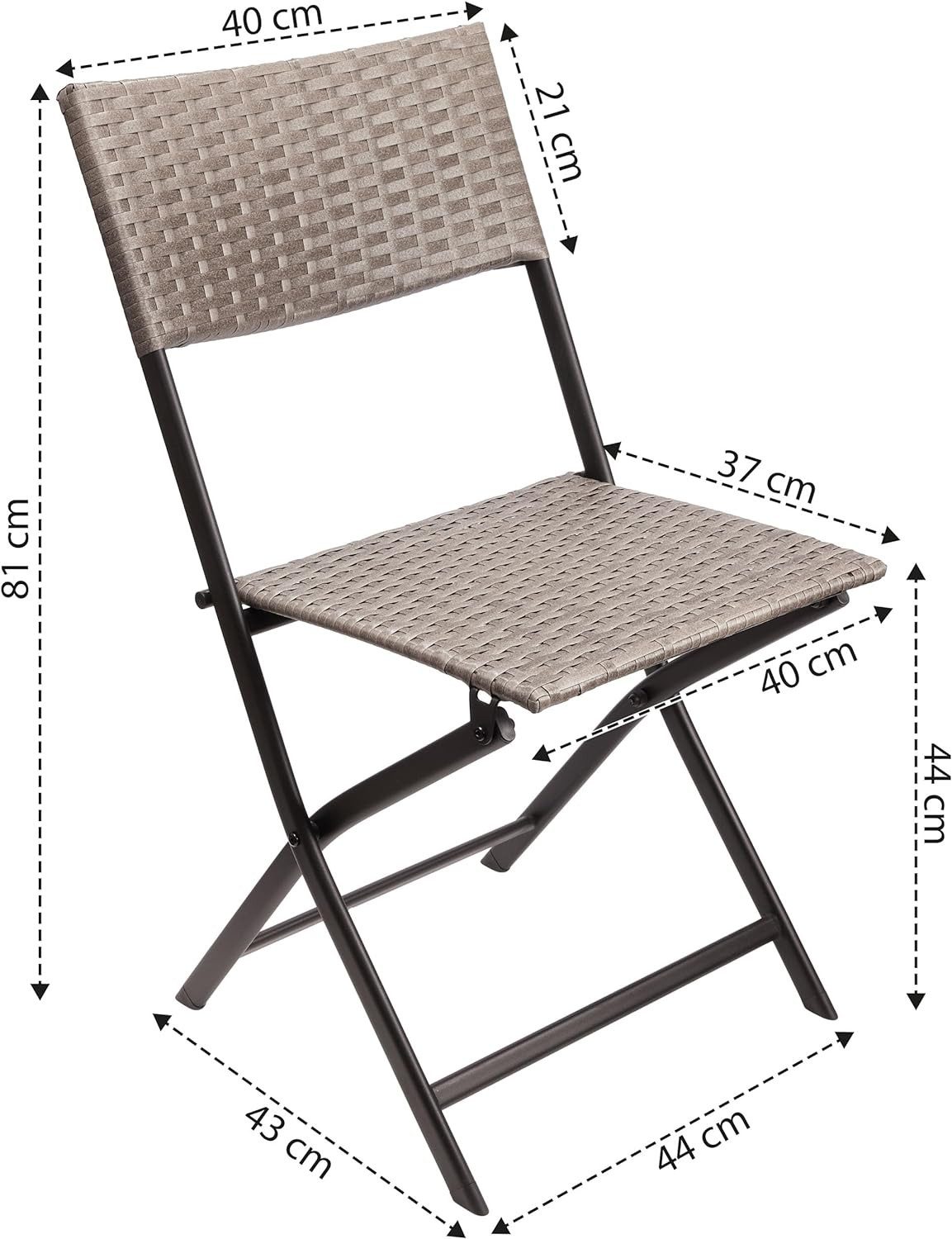 BRUBAKER Campingstuhl Toskana - Polyrattan Klappstuhl wetterfest und robust (Balkonstuhl klappbar, 2 St), Camping Stuhl für Garten Balkon Terrasse - Gartenstuhl – Bild 2 von 5