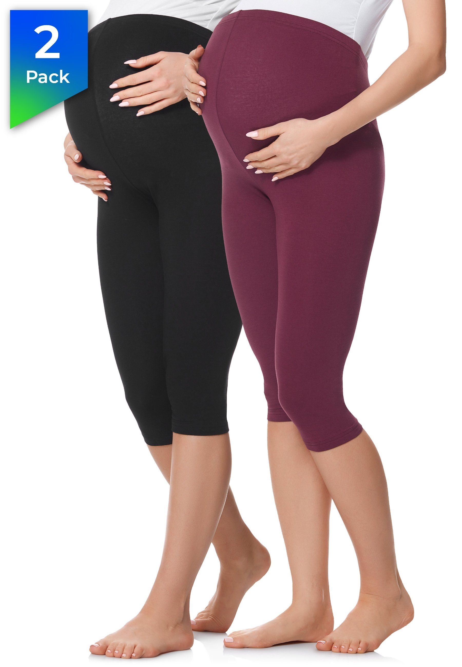 Umstandsleggings 3/4 Umstandhose 2Pack BE20-229