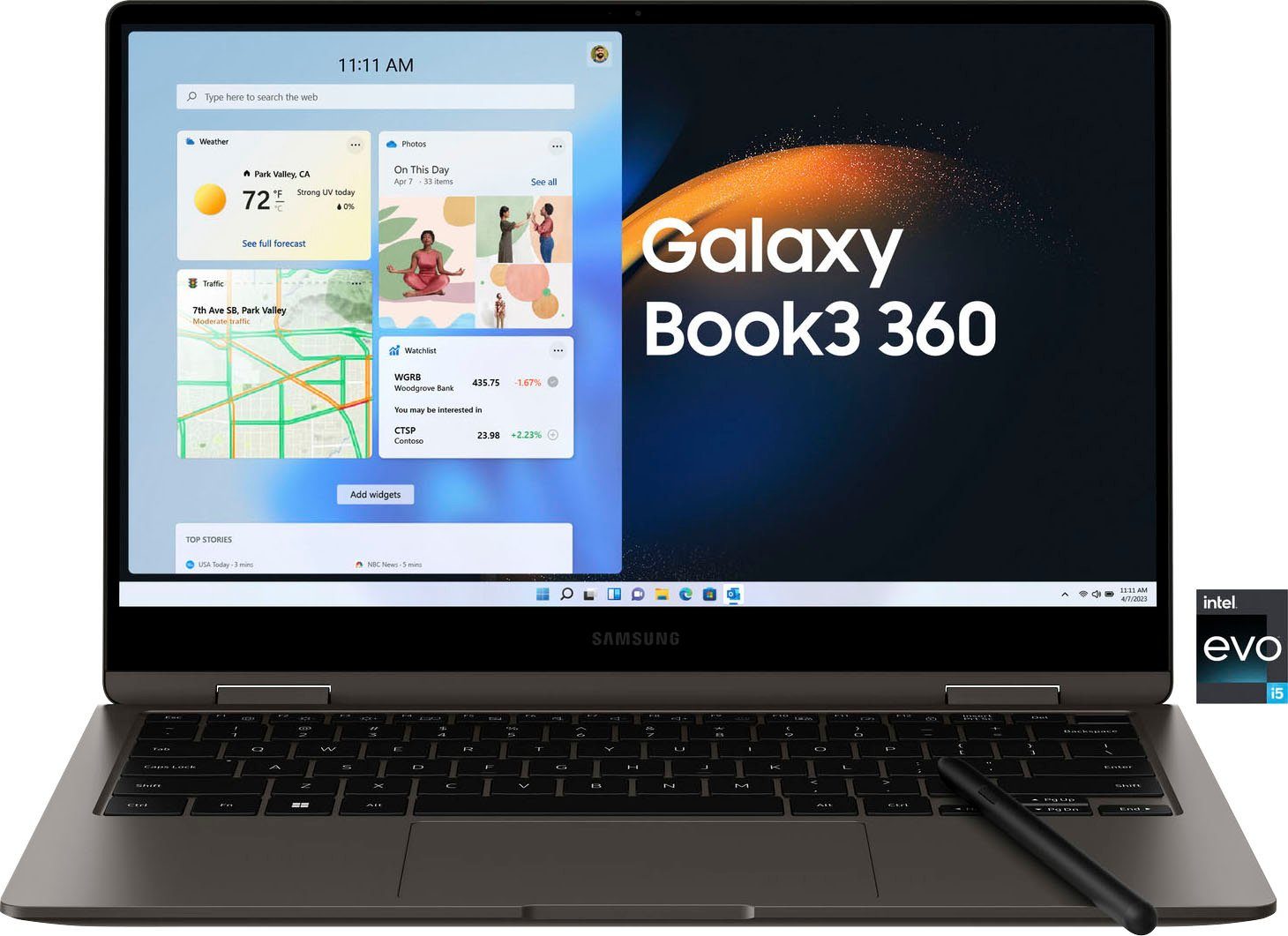 Samsung Galaxy Book3 360 256 (33,78 Xe Iris i5 Notebook Zoll, Graphics, cm/13,3 1340P, Core GB SSD) Intel