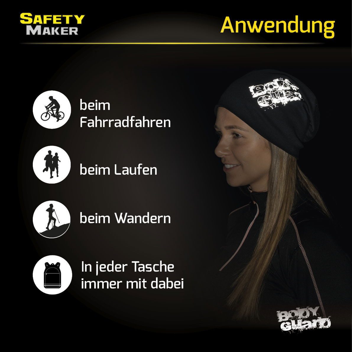 Safety Maker Reflektorband Wende Beanie, (1 St., 1 Stück)