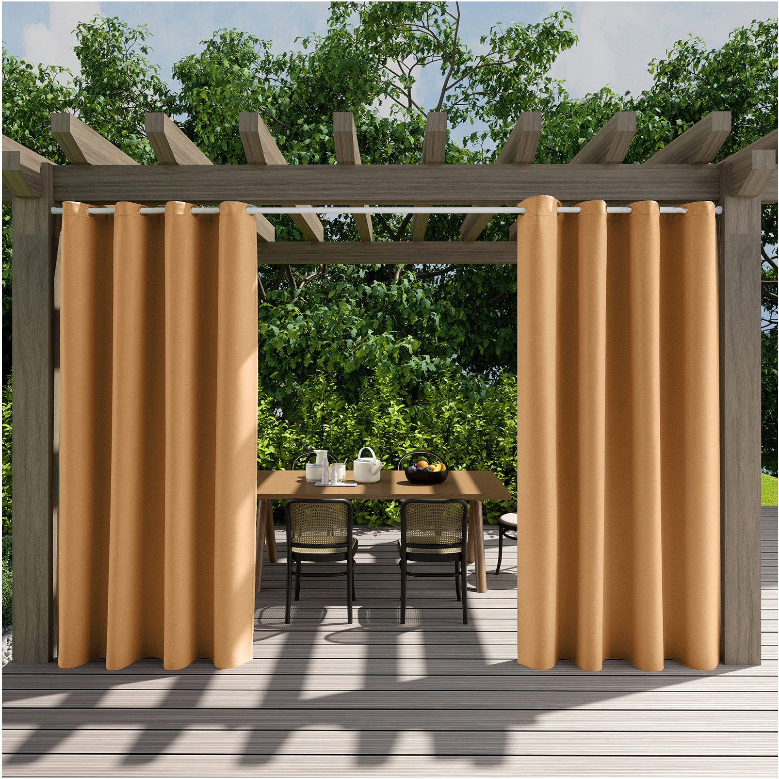 Jibenhome Outdoorgardine Wetterfest Outdoor Vorhänge, Sonnenschutz günstig online kaufen