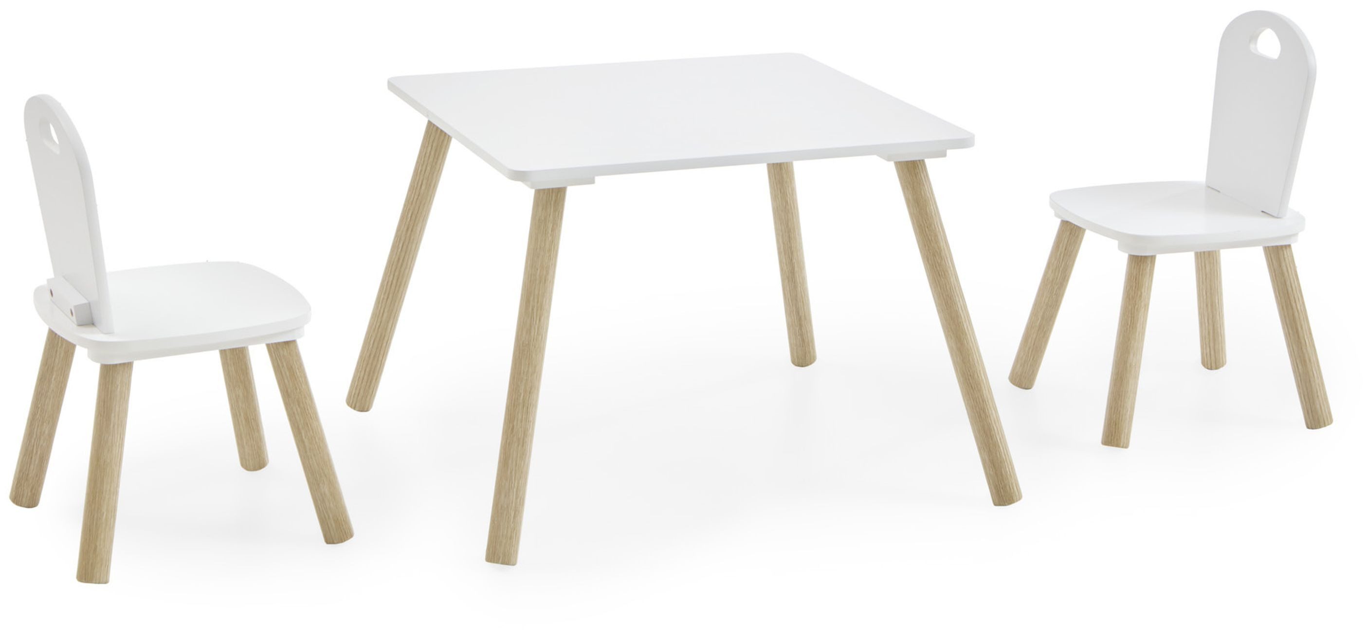 xonox.home Kindertisch Kleinmöbel (3er-Set), in weiß Nachbildung/Pinie Nachbildung B/H/T ca.: 55 x 43 x 55 cm