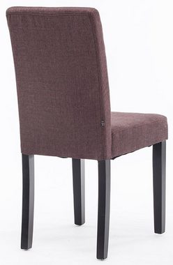 TPFLiving Esszimmerstuhl Ines mit hochwertig gepolsterter Sitzfläche - Konferenzstuhl (Küchenstuhl - Esstischstuhl - Wohnzimmerstuhl), Gestell: Holz schwarz - Sitzfläche: Stoff braun