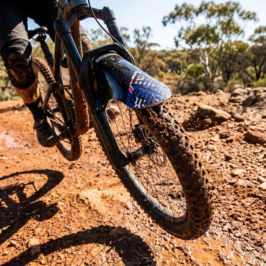 RockShox Schutzblech Rockshox Fender MTB universal vorne 00.4318.020.036,sw+Australi.Flagge