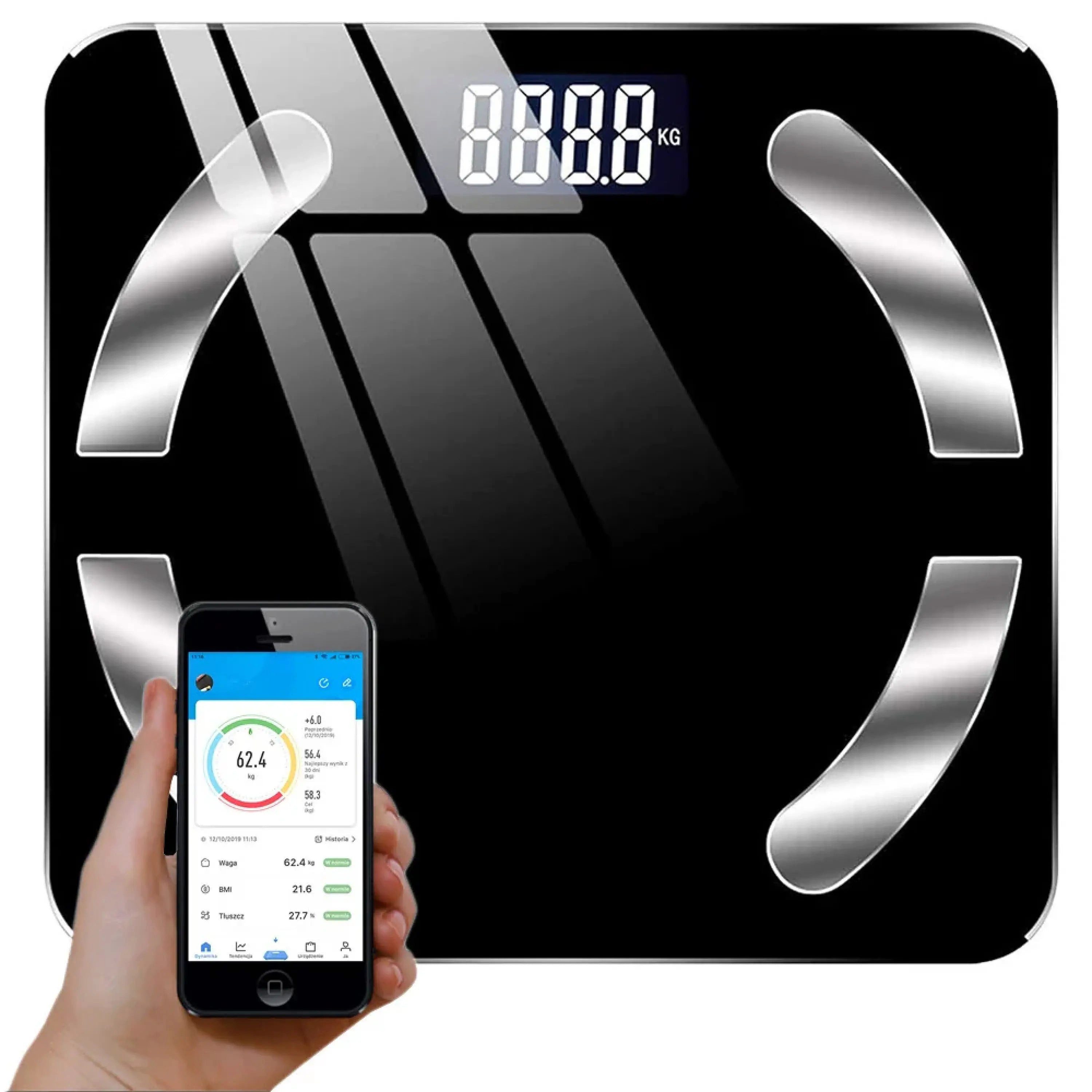 Sport-Knight® Personenwaage Digitale Körperfettwaage Bluetooth App, Analyse bis 180 kg