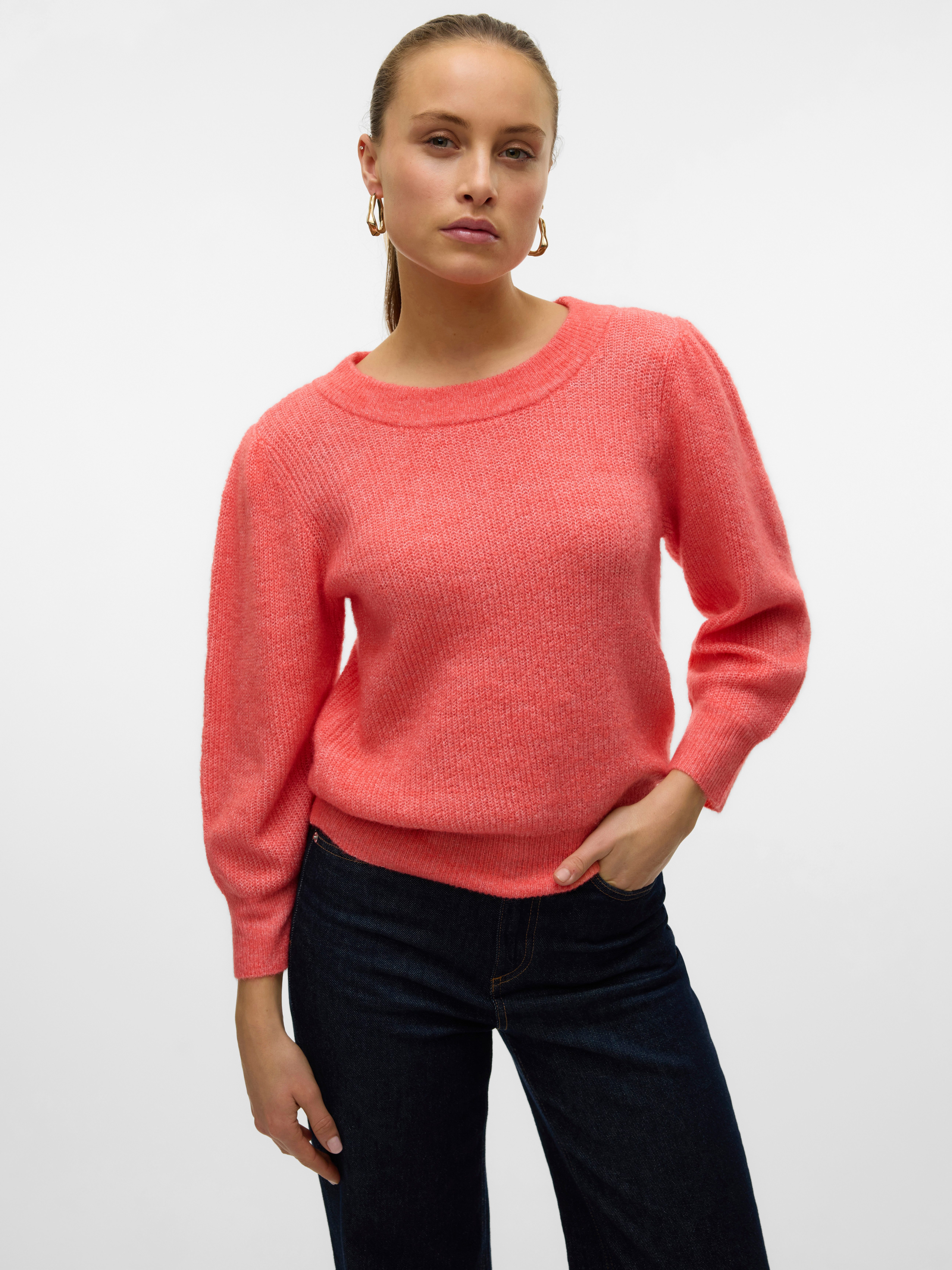 Vero Moda Rundhalspullover VMVIGGA 3/4 RIB günstig online kaufen