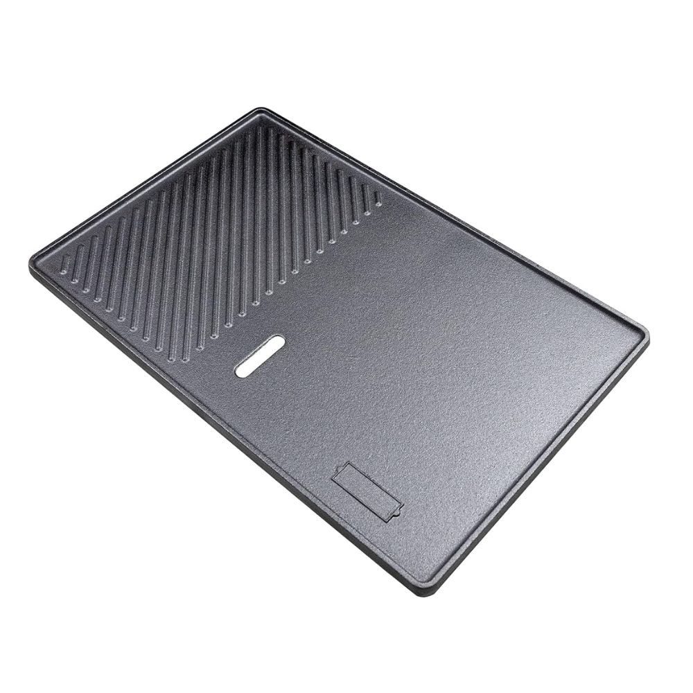 Riyashop Grillplatte Grillplatte aus Gusseisen, geriffelt & glatt, Emaille-Beschichtung