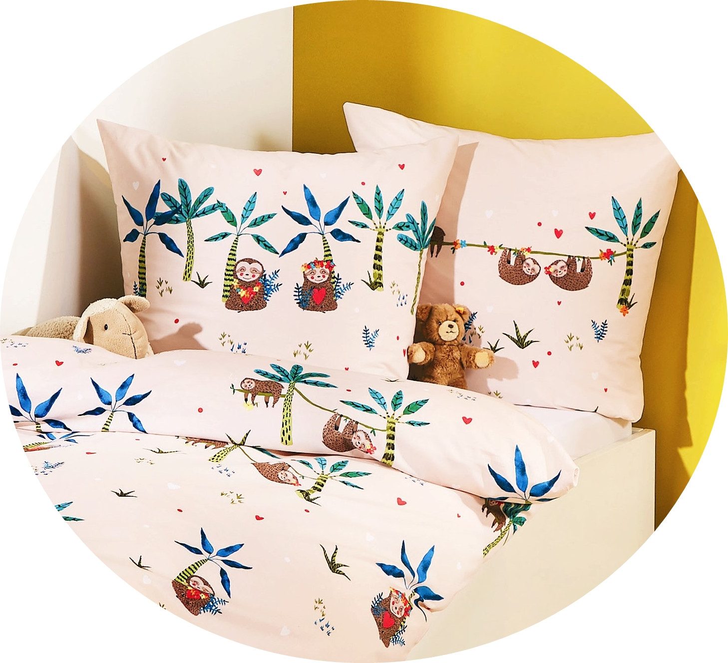 Kaeppel Babybettwäsche Kaeppel Kinder Renforcé - Linon Bettwäsche 2 tlg. 100x135cm Tiere Wald, Renforcé, 2 teilig, hochwertige Kinder Bettwäsche