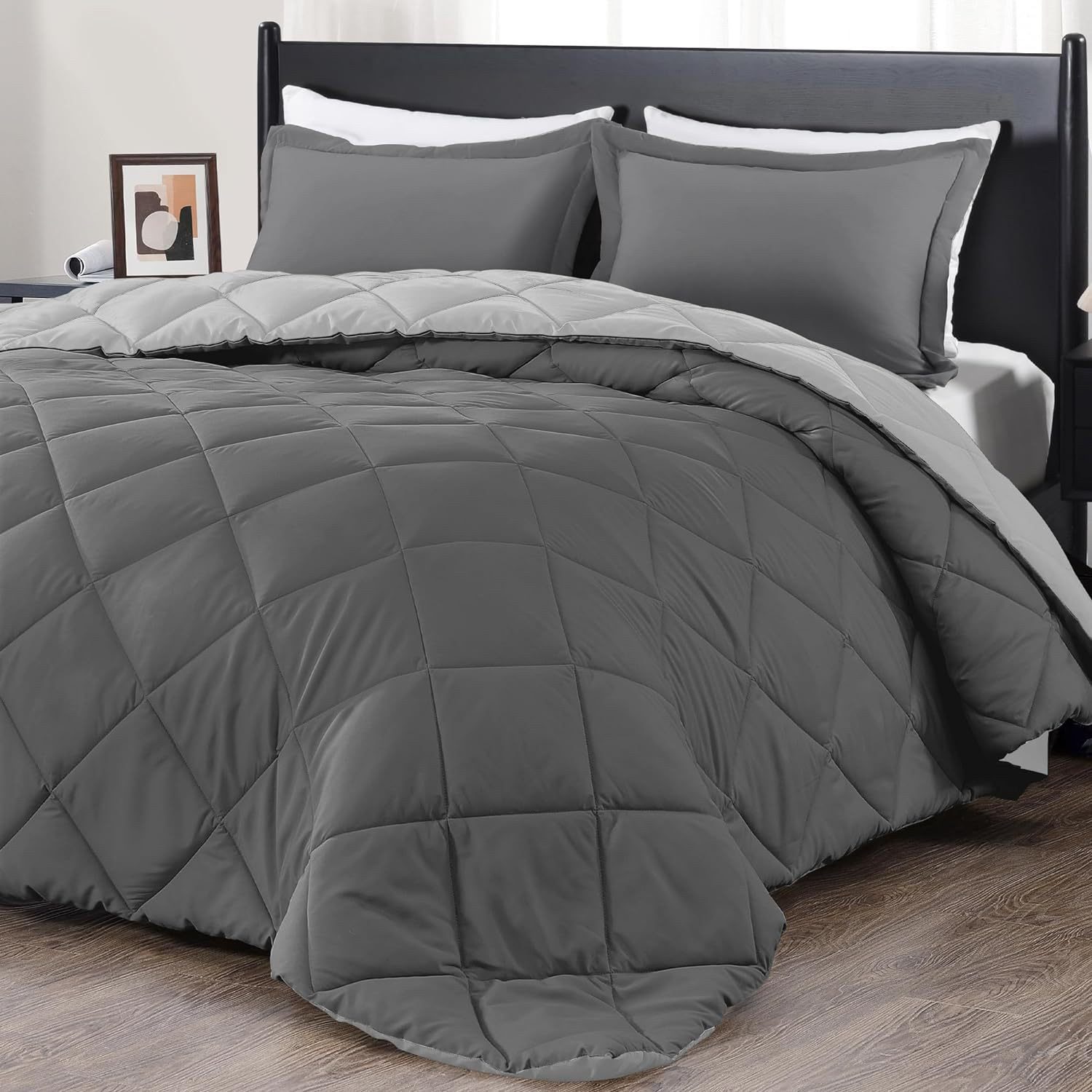 Fyrove Microfaserbettdecke Ganzjahresdecke,Bettdecke 135x200cm, 200x200cm,4 Jahreszeiten, Bezug: Mikrofaser, Super Weiche Atmungsaktive Schlafdecke,Wende-Steppdecke