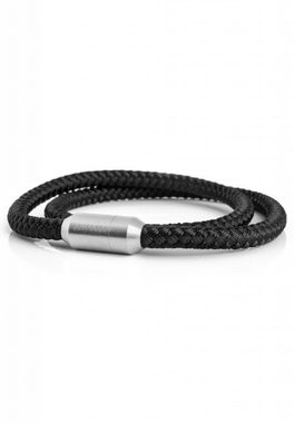 Akitsune Armband Mare Nylon Bracelet Mattsilber - Schwarz 18 cm