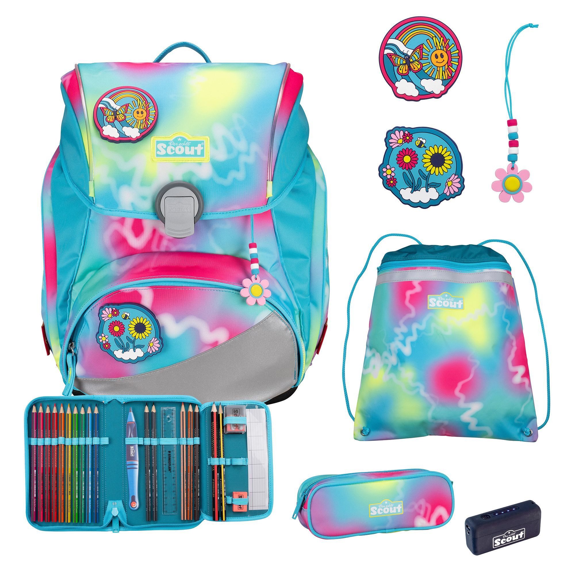 Scout Schulranzen Alpha Safety Light (5-tlg), Polyester