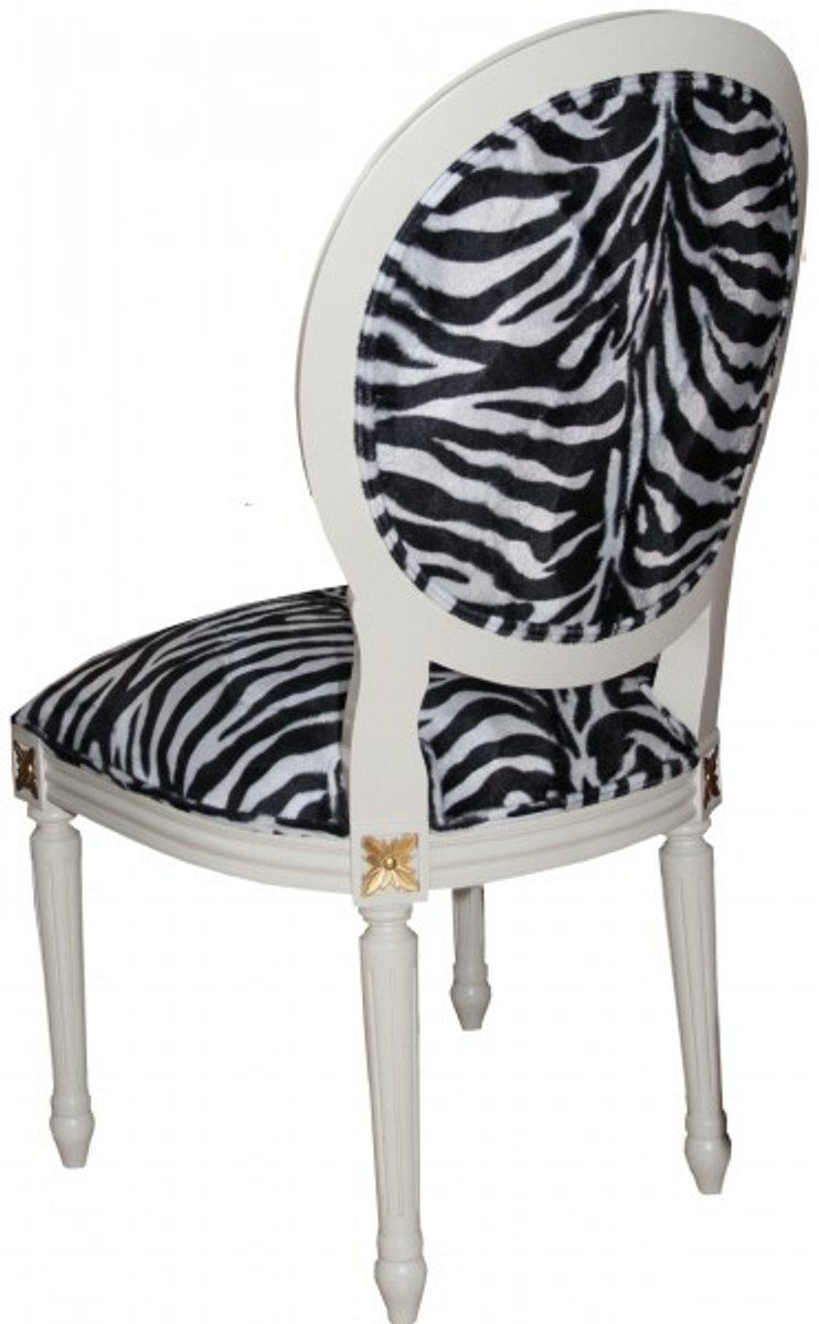 Esszimmer Zebra Padrino Casa Stuhl - / Barock Barock Esszimmerstuhl Mod2 Möbel Creme