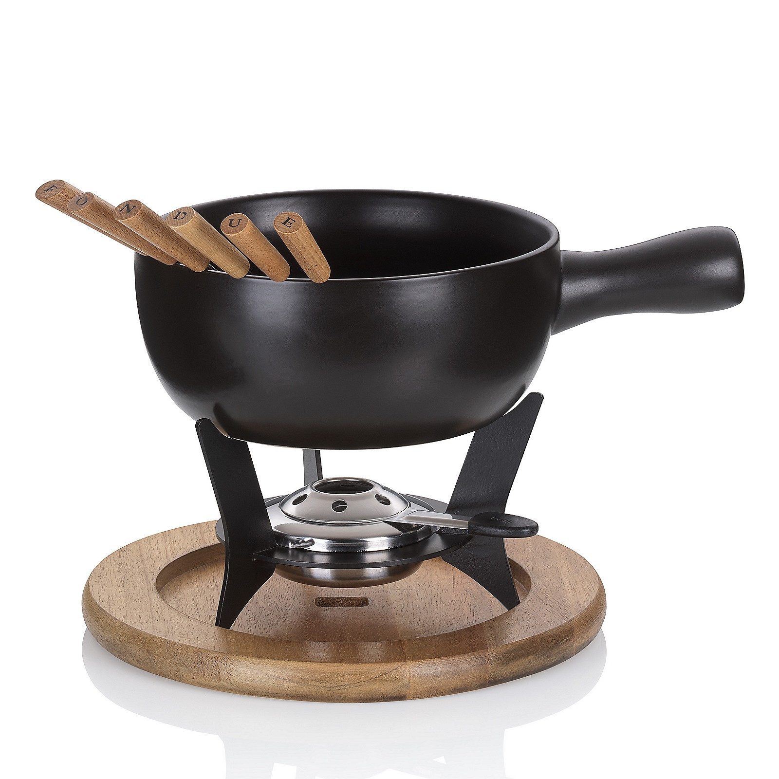 kela Fondue Country, Käsefondue, Caquelon aus feuerfester Keramik, 6 Fonduegabeln