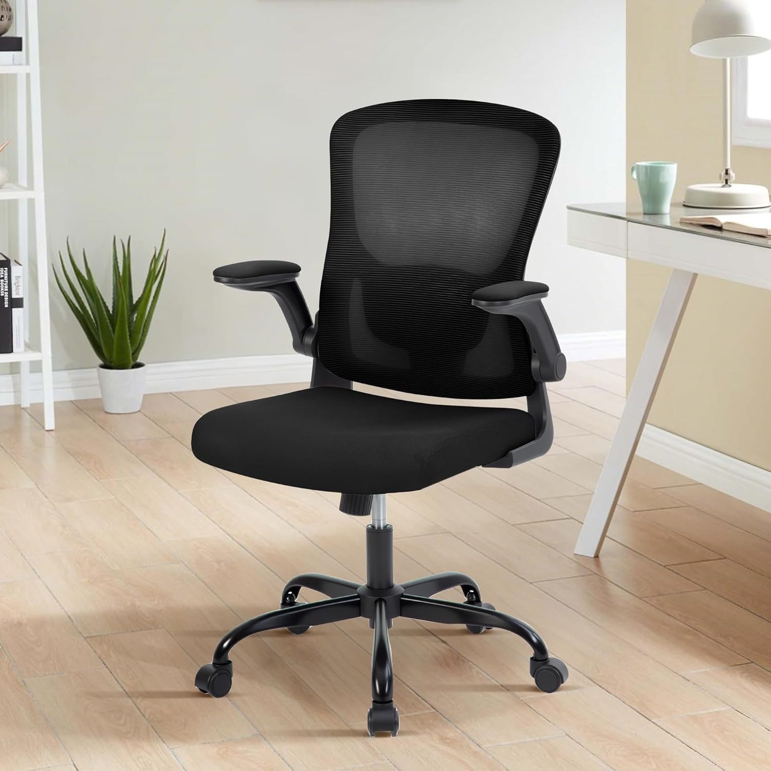GarveeMore Bürostuhl Ergonomischer mit erstellbare Lendenwirbelstütze, Home-Office-Stuhl,Gaming-Stuhl mit hoher Rückenlehne aus Netzstoff