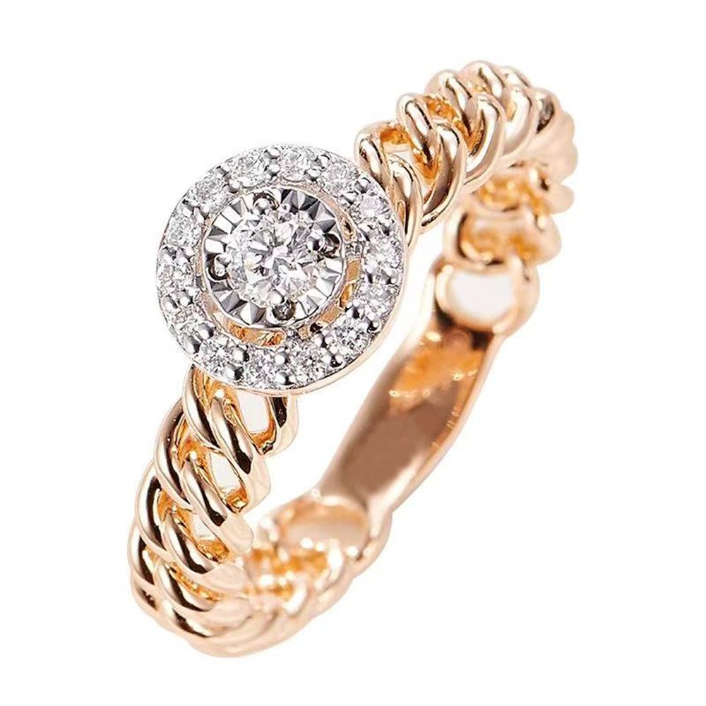 Jumpeak Diamantring 14K Roségoldring, Diamantring, D/E, VVS/VS,Ring frauen,Wedding ring, Geschenk zur kommunion mädchen,Schulabschluss geschenk,Damen geschenk