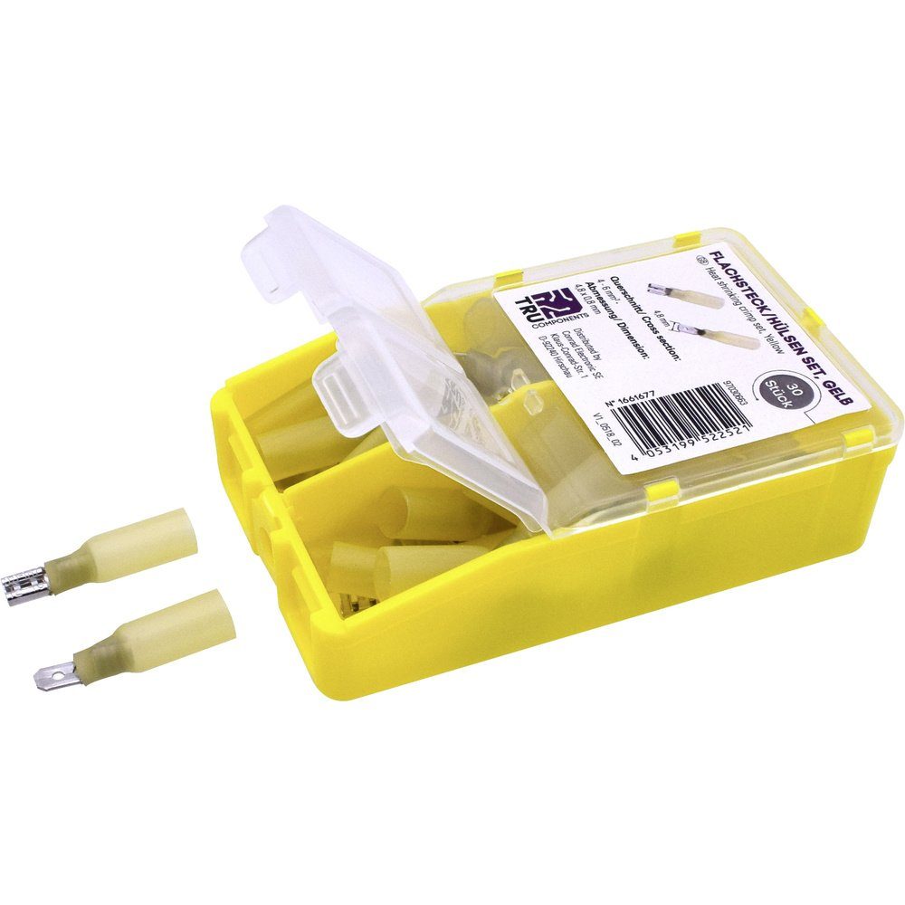 TRU COMPONENTS Ringkabelschuh TRU COMPONENTS TC-6646708 Quetschverbinder-Sortiment 4 mm² 6 mm² Gelb, TC-6646708