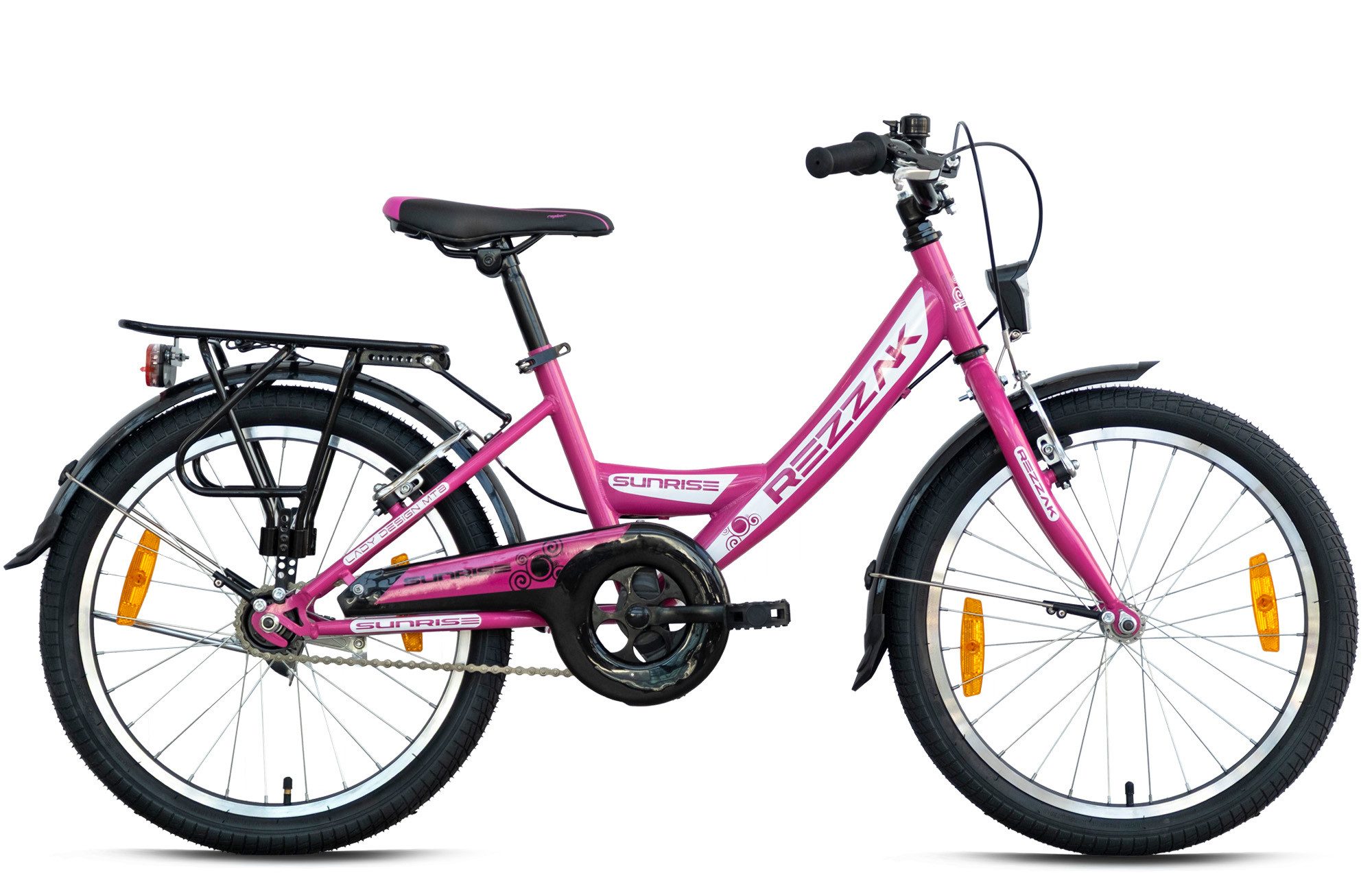 Rezzak Kinderfahrrad 20 Zoll Kinder Fahrrad mit Rücktrittbremse Mädchen Pink -044, 1 Gang Keine Keine Schaltwerk, Keine