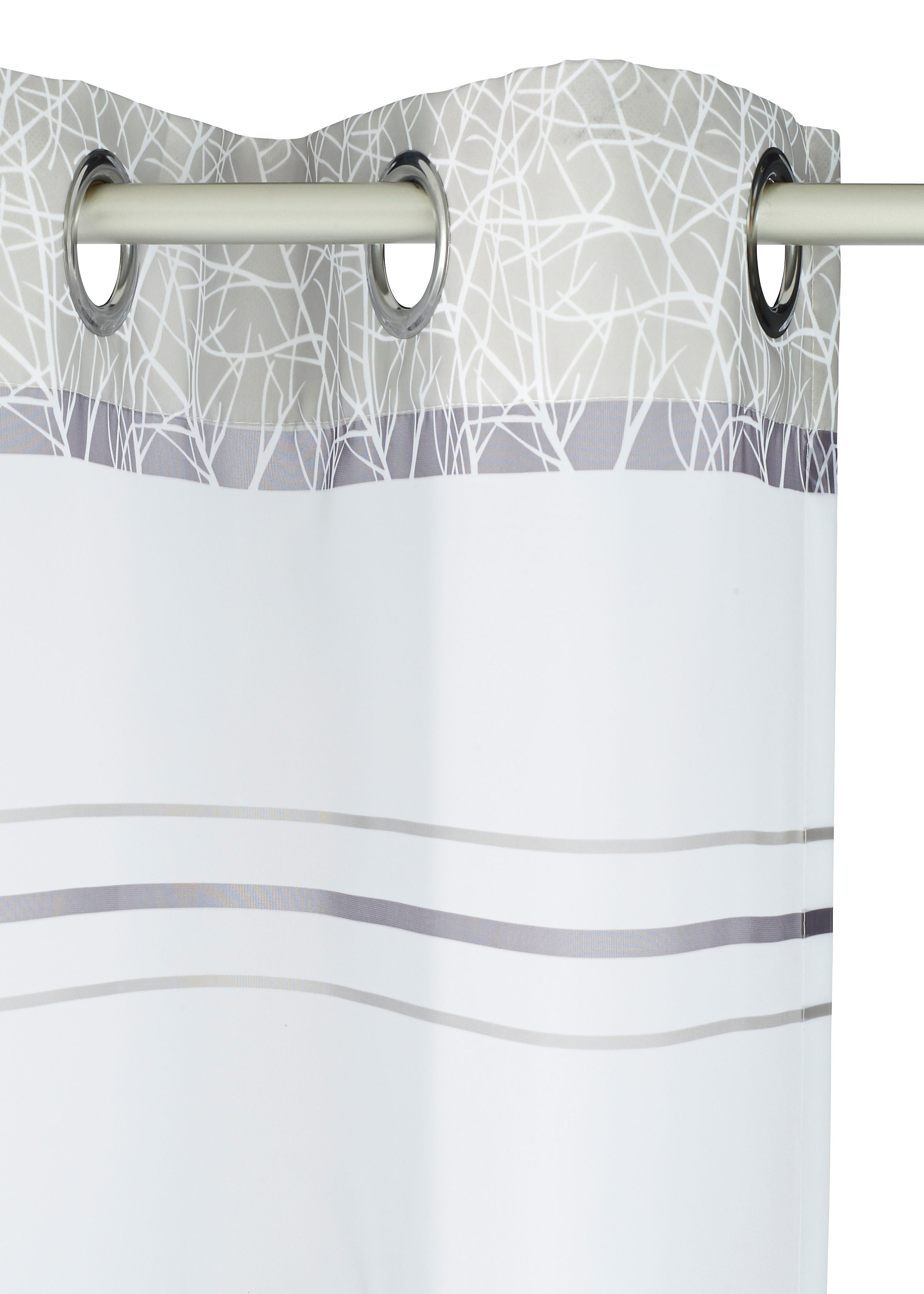 Gardine Camposa, my home, transparent, St), Ösen Vorhang, grau Voile, Fertiggardine, (2 Querstreifen transparent