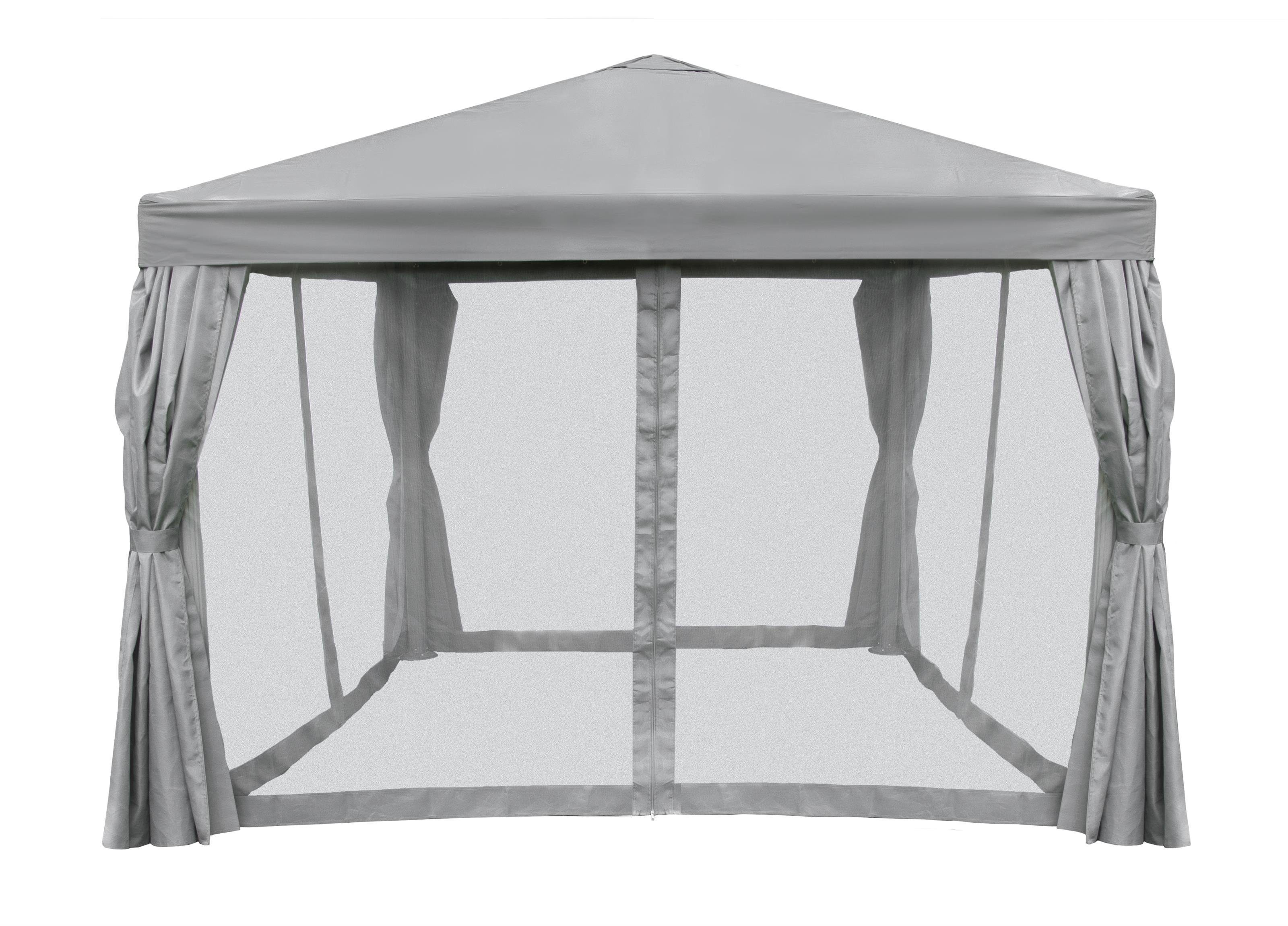 bellavista - Home&Garden® Partyzelt »Aluminium-Stahl Pavillon 3x3m Deluxe  grau«, mit 4 Seitenteilen, inkl. Moskitonetz