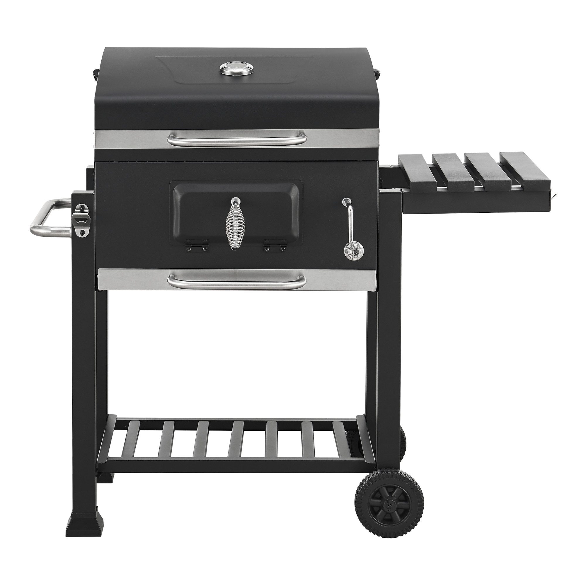 casa.pro Holzkohlegrill, »Arnad« Grillwagen mit klappbarer Ablage 105x114x47,5cm Schwarz