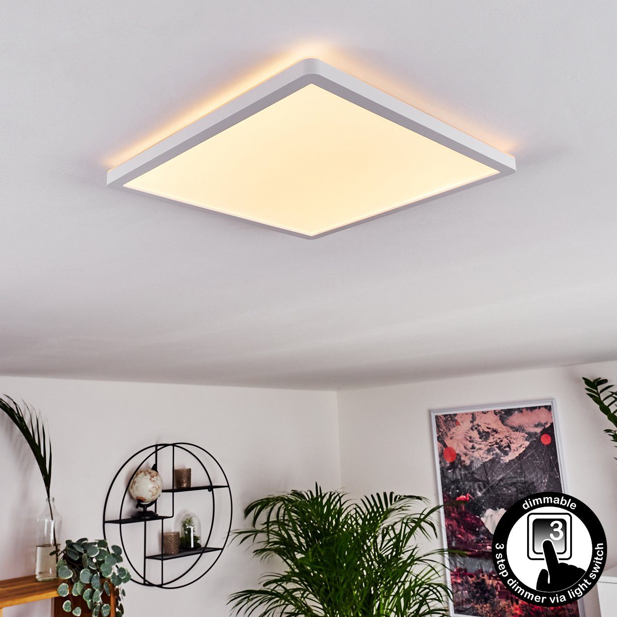 hofstein Panel »LED Decken Lampen Panel dimmbar Wohn Schlaf Zimmer Raum  Beleuchtung modern weiß«