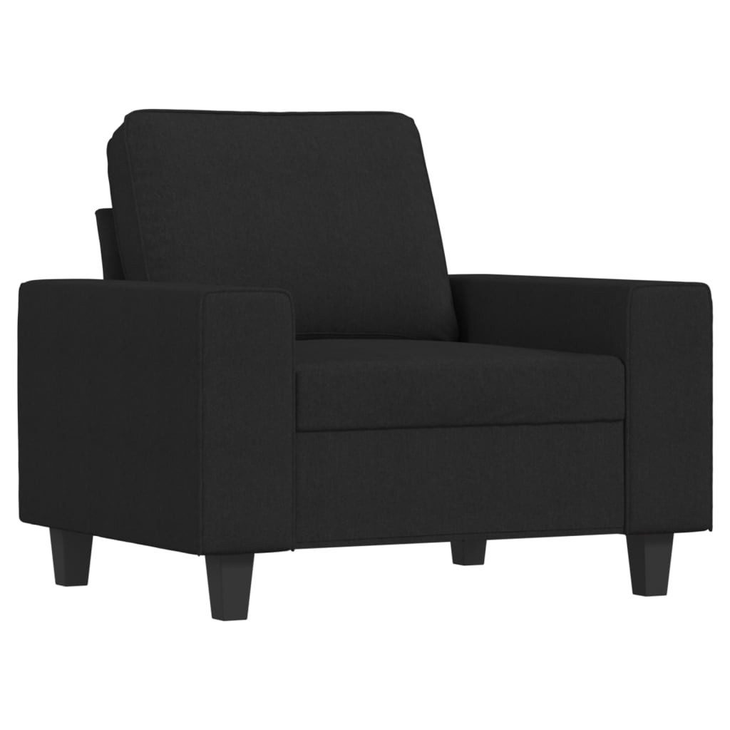 vidaXL Sofa 4-tlg. Sofagarnitur Schwarz Stoff günstig online kaufen