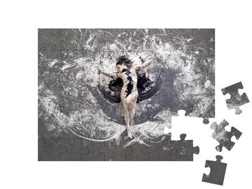 puzzleYOU Puzzle Körperkunst: Frau in schwarz-weiß, 48 Puzzleteile, puzzleYOU-Kollektionen Erotik